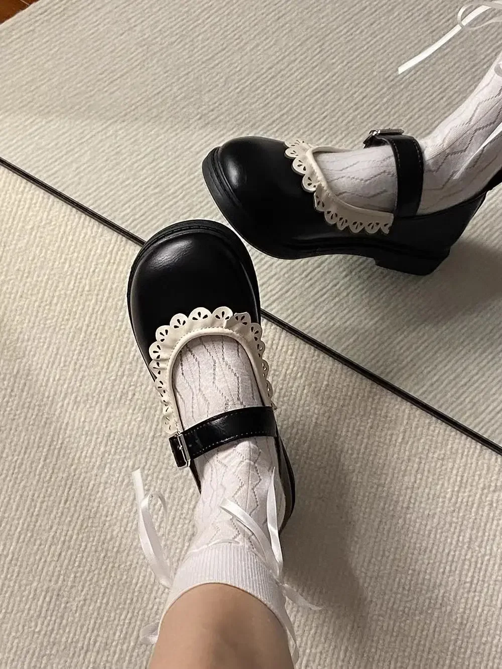 Woman Pumps Gothic Shoes for Women Kawaii Mary Jane Evening Black Cute Low Heel Elegant Japanese Style Lolita Round Toe Korean Woman Pumps Gothic Shoes for Women Kawaii Mary Jane Evening Black Cute Low Heel Elegant Japanese Style Lolita Round Toe Korean