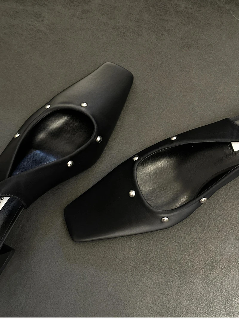 Designer Summer Cover Toe Women Sandals Fashion Party Dress Pumps Ladies Thick Heel Singbacks Mules Shoes