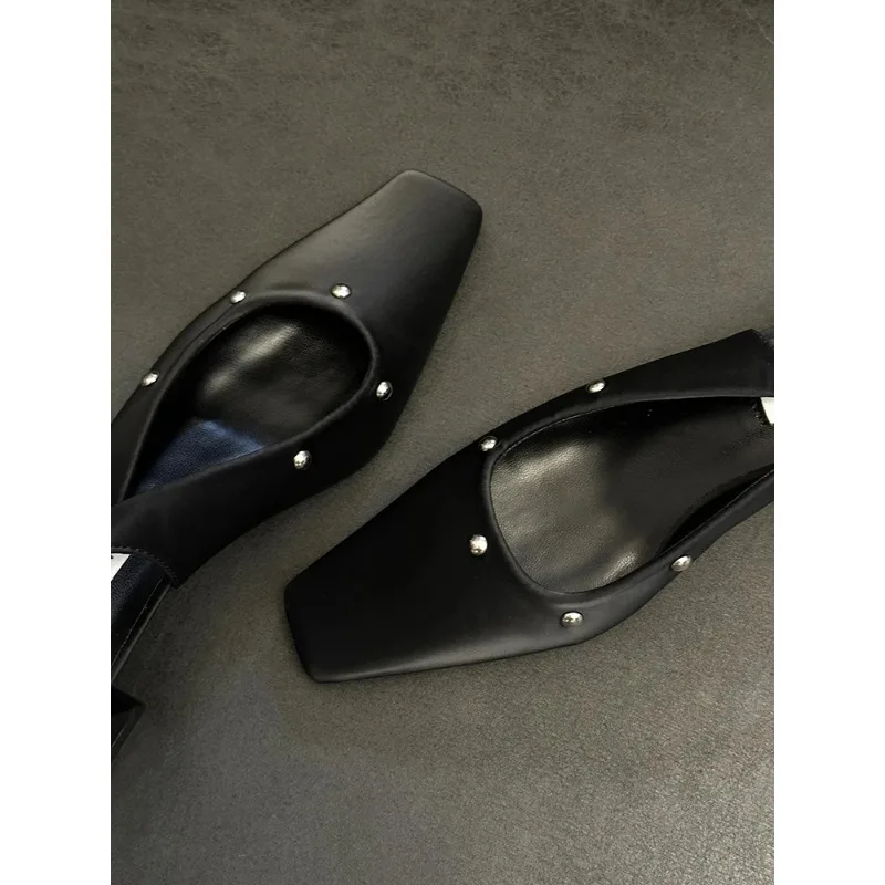 Designer Summer Cover Toe Women Sandals Fashion Party Dress Pumps Ladies Thick Heel Singbacks Mules Shoes