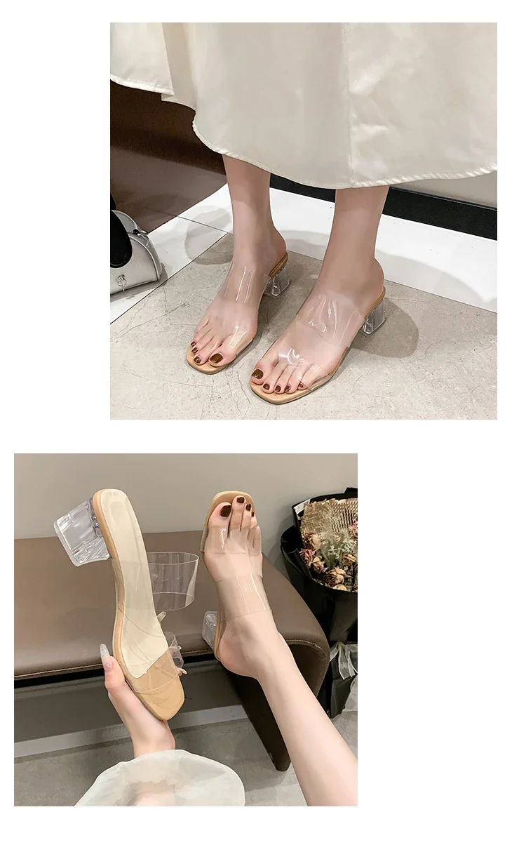 Summer Women Pumps Sandals PVC Jelly Slippers Open Toe High Heels Women Transparent Perspex Slippers Shoes Heel Clear Sandals Summer Women Pumps Sandals PVC Jelly Slippers Open Toe High Heels Women Transparent Perspex Slippers Shoes Heel Clear Sandals