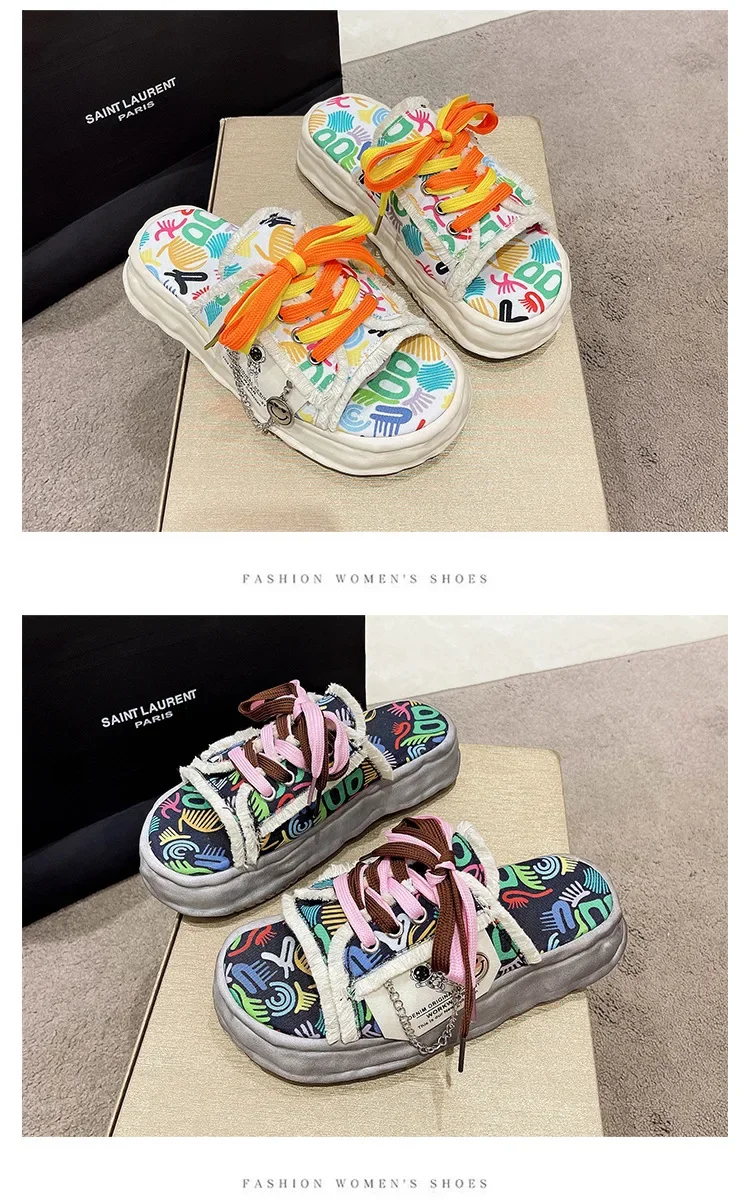 Slippers Thick Sole Shoes Sandals Women Fashion Soft Flat Luxuriou Rubber Fabric Graffiti Cross Strap Flip Flops Women Sandalias Slippers Thick Sole Shoes Sandals Women Fashion Soft Flat Luxuriou Rubber Fabric Graffiti Cross Strap Flip Flops Women Sandalias