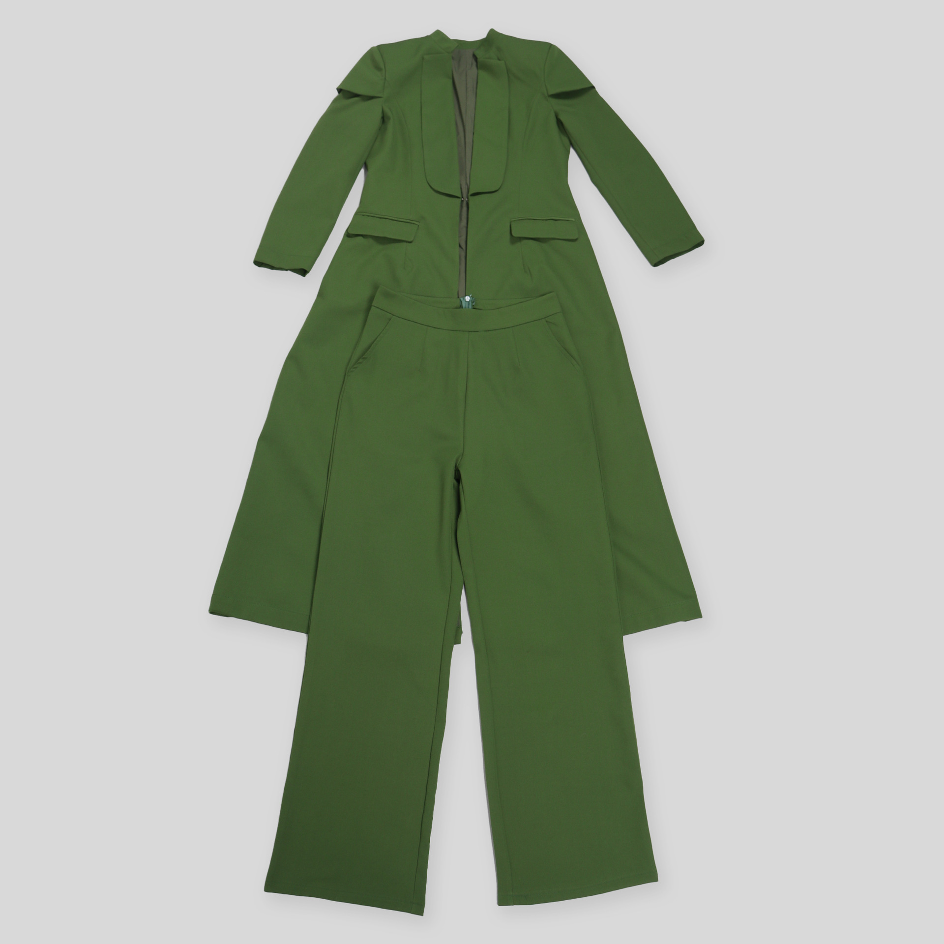 CM.YAYA Women's Set Full Sleeve X-Long Blazer Coat+ Long Pant Suit 2025 Spring Streetwear Two 2 Piece Set Africa OL Work Outfits