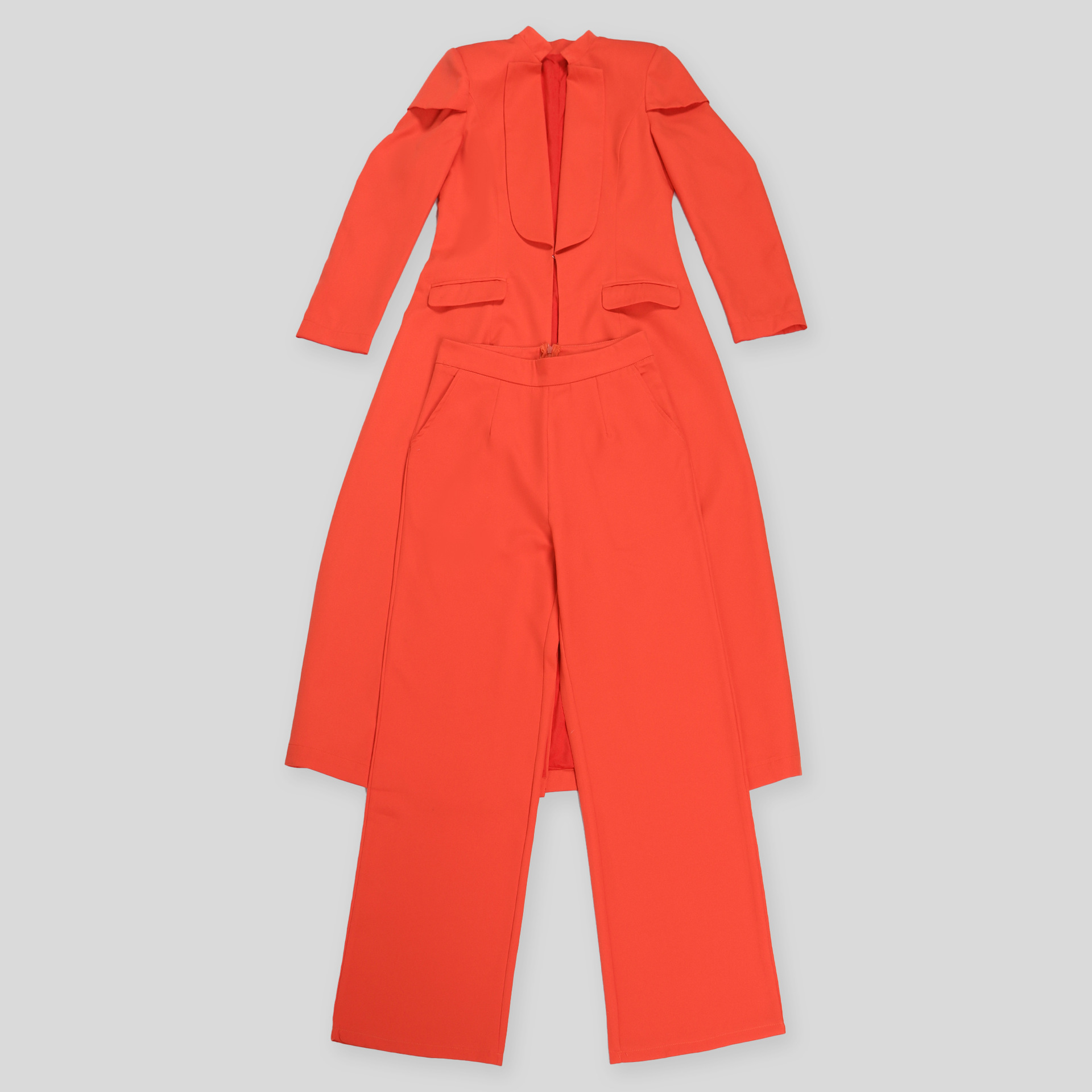 CM.YAYA Women's Set Full Sleeve X-Long Blazer Coat+ Long Pant Suit 2025 Spring Streetwear Two 2 Piece Set Africa OL Work Outfits