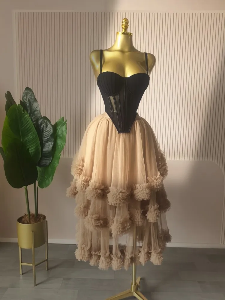 CM.YAYA Women's Dress Set Sleeveless Strap Tops and Pleated Tiered Skirts Suit Elegant Vacation Birthday Two 2 Piece Set Outfits