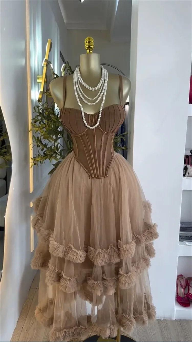 CM.YAYA Women's Dress Set Sleeveless Strap Tops and Pleated Tiered Skirts Suit Elegant Vacation Birthday Two 2 Piece Set Outfits