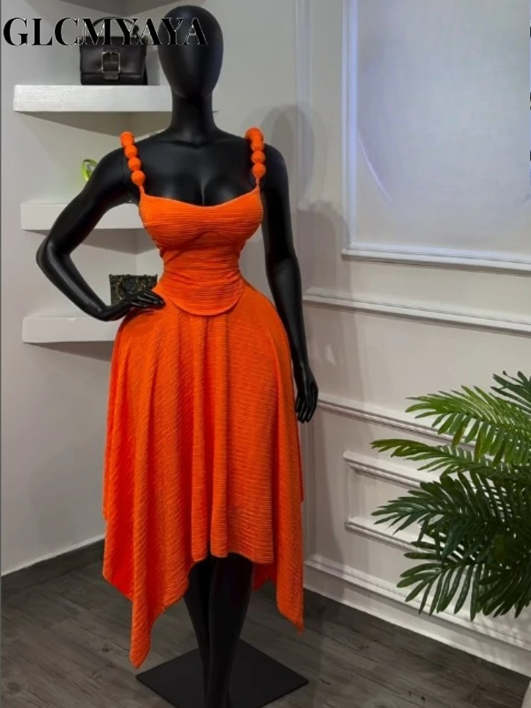 GLCMYAYA Street Fashion Women’s Set Strap Lace Up Back Crop Top and Irregular Long Skirt Suit Vacation Two 2 Piece Set Outfits GLCMYAYA Street Fashion Women's Set Strap Lace Up Back Crop Top and Irregular Long Skirt Suit Vacation Two 2 Piece Set Outfits