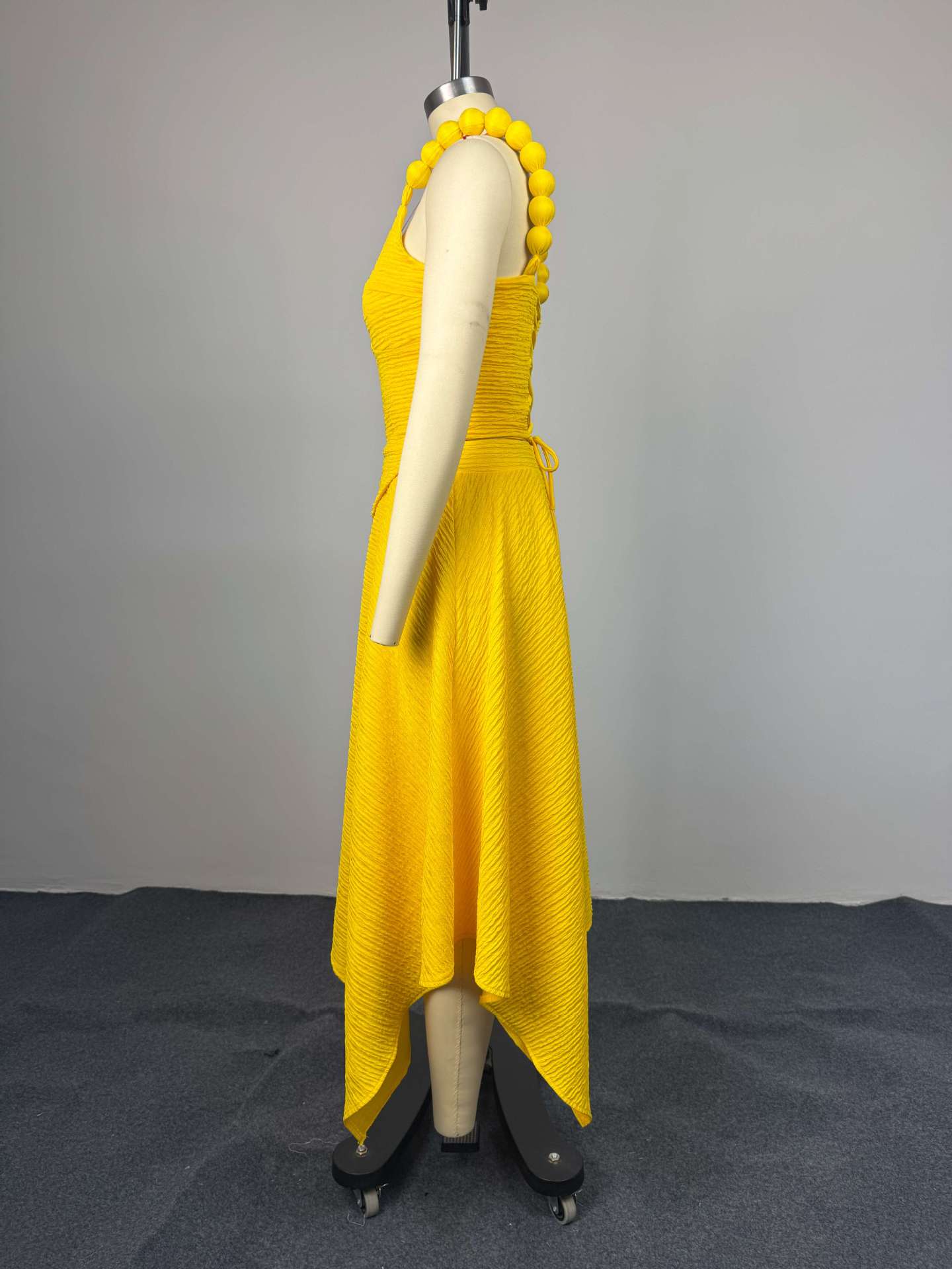 GLCMYAYA Street Fashion Women's Set Strap Lace Up Back Crop Top and Irregular Long Skirt Suit Vacation Two 2 Piece Set Outfits