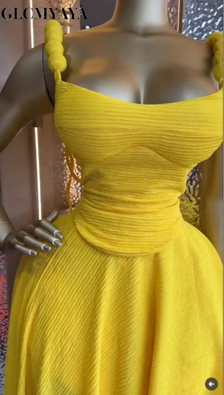 GLCMYAYA Street Fashion Women's Set Strap Lace Up Back Crop Top and Irregular Long Skirt Suit Vacation Two 2 Piece Set Outfits