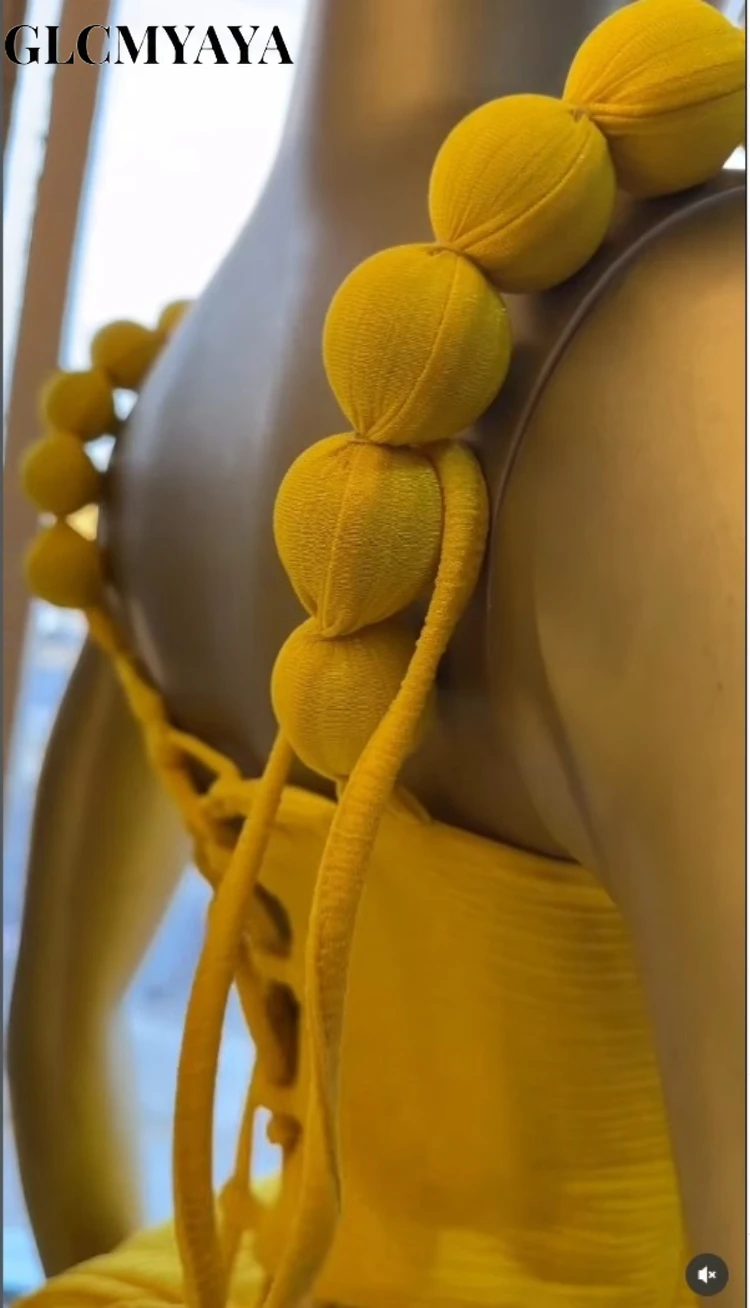 GLCMYAYA Street Fashion Women's Set Strap Lace Up Back Crop Top and Irregular Long Skirt Suit Vacation Two 2 Piece Set Outfits