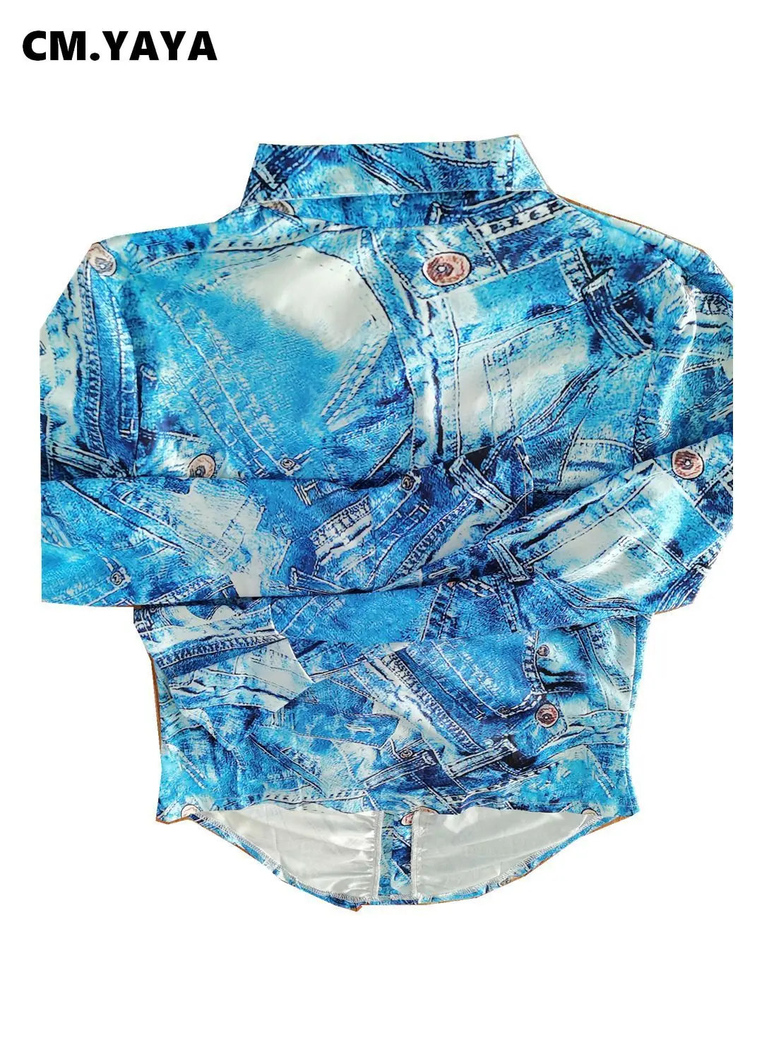 CM.YAYA Women Set Print Full Sleeve plus size Single Top Pencil Pants Two 2 Piece Sets Office Lady Outfit Summer