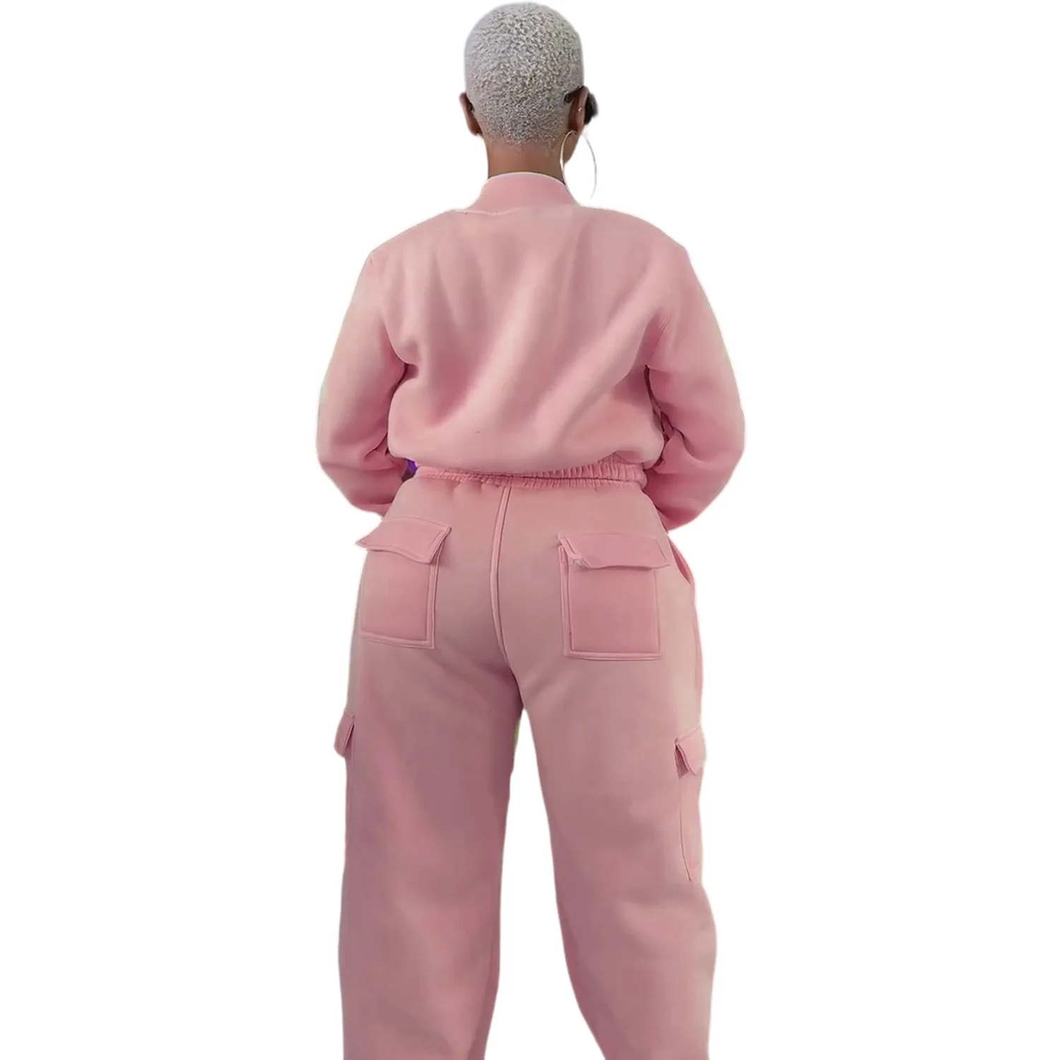 GLCMYAYA Active Women's Set Thick Warm Long Sleeve jacket +Straight Pants 2025 Fall Street Two 2 Piece Sets Outfits Sportwear