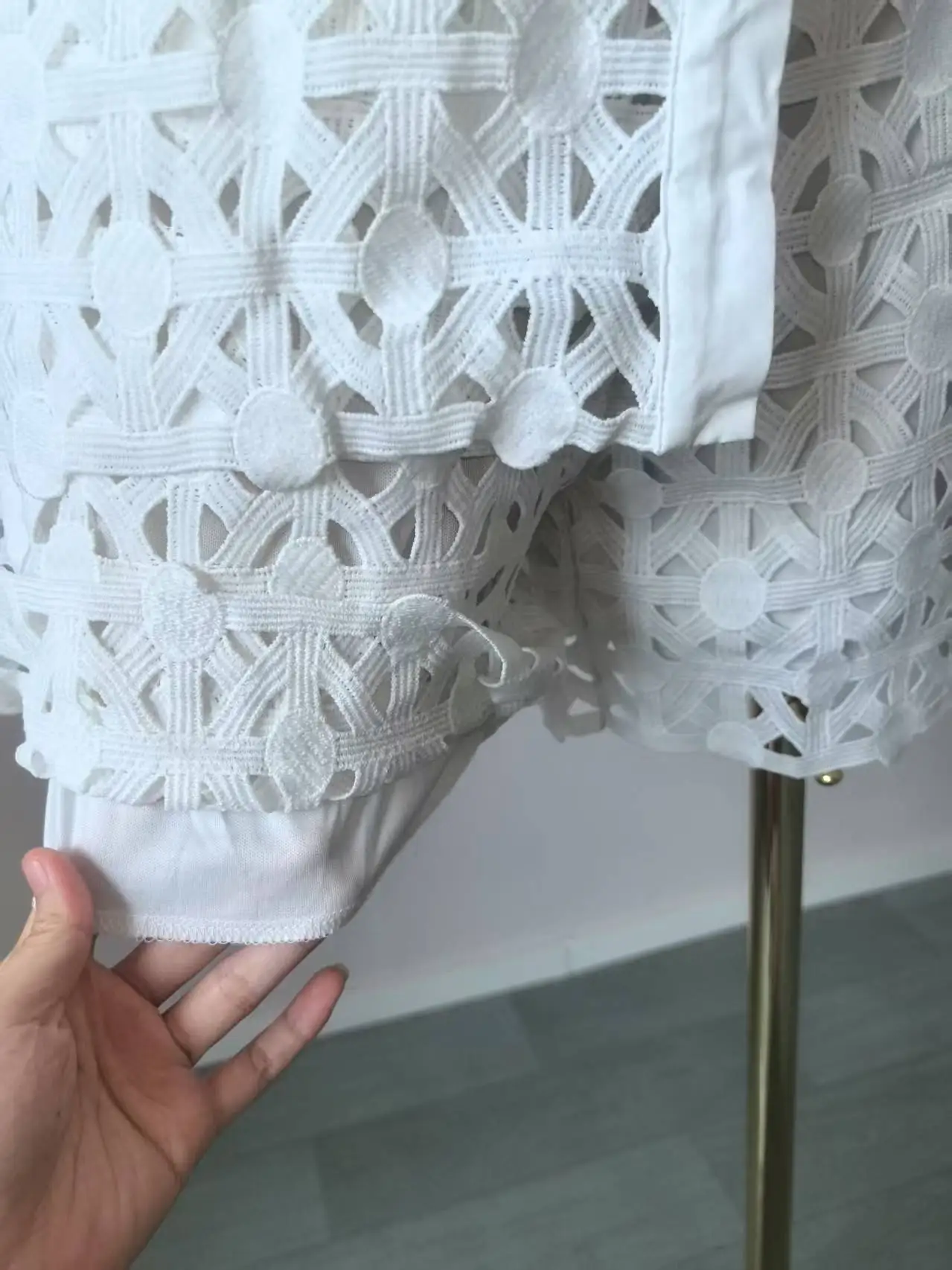 GLCMYAYA Hollow Out Women's Set Short Sleeve Shirt and Shorts Suit 2025 Summer OL Fashion Two 2 Piece Sets Outfit Tracksuit