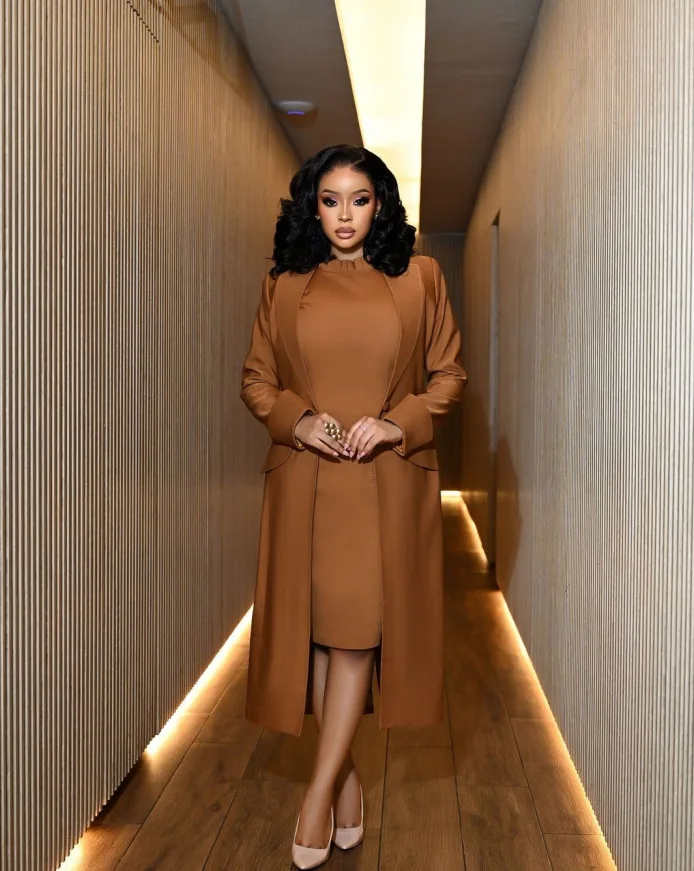 CM.YAYA Women's Set Full Sleeve Long Blazer Coat+ Long Dress Suit 2025 Winter Streetwear Two 2 Piece Set Africa OL Work Outfits CM.YAYA Women's Set Full Sleeve Long Blazer Coat+ Long Dress Suit 2025 Winter Streetwear Two 2 Piece Set Africa OL Work Outfits