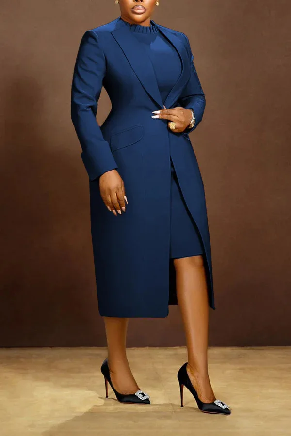 CM.YAYA Women's Set Full Sleeve Long Blazer Coat+ Long Dress Suit 2025 Winter Streetwear Two 2 Piece Set Africa OL Work Outfits CM.YAYA Women's Set Full Sleeve Long Blazer Coat+ Long Dress Suit 2025 Winter Streetwear Two 2 Piece Set Africa OL Work Outfits