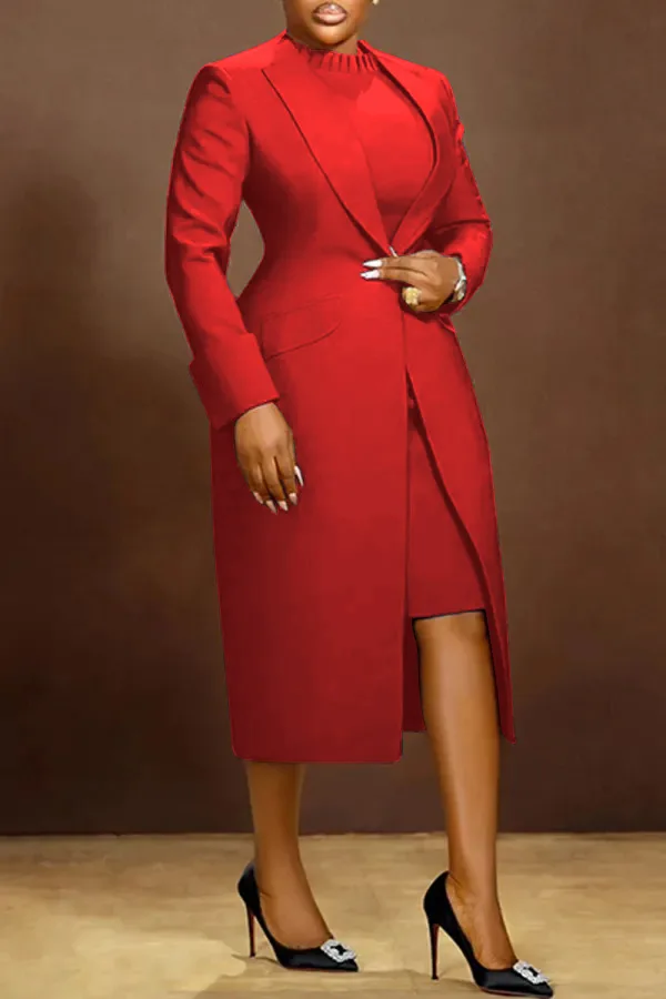 CM.YAYA Women's Set Full Sleeve Long Blazer Coat+ Long Dress Suit 2025 Winter Streetwear Two 2 Piece Set Africa OL Work Outfits CM.YAYA Women's Set Full Sleeve Long Blazer Coat+ Long Dress Suit 2025 Winter Streetwear Two 2 Piece Set Africa OL Work Outfits