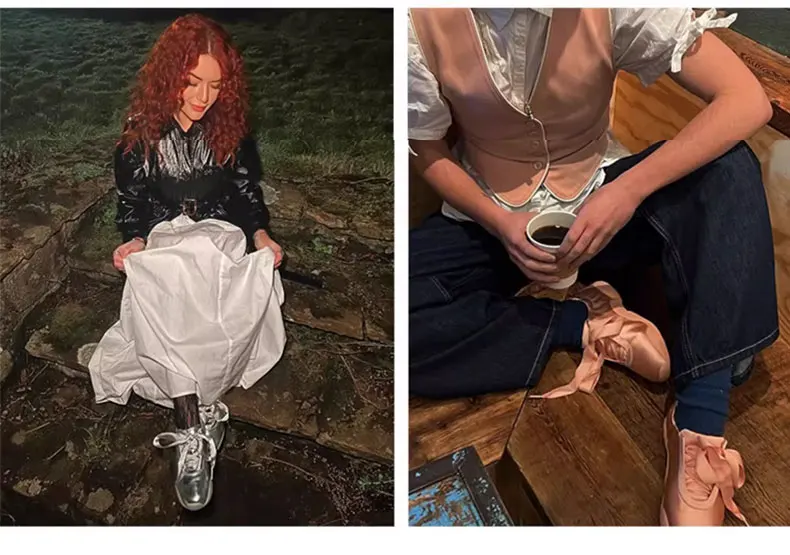 Ballet Shoes 2025 Women's Fashion Design Soft Sole Casual Sports Shoes Women's Ballet Flat Shoes Ballet Shoes 2025 Women's Fashion Design Soft Sole Casual Sports Shoes Women's Ballet Flat Shoes