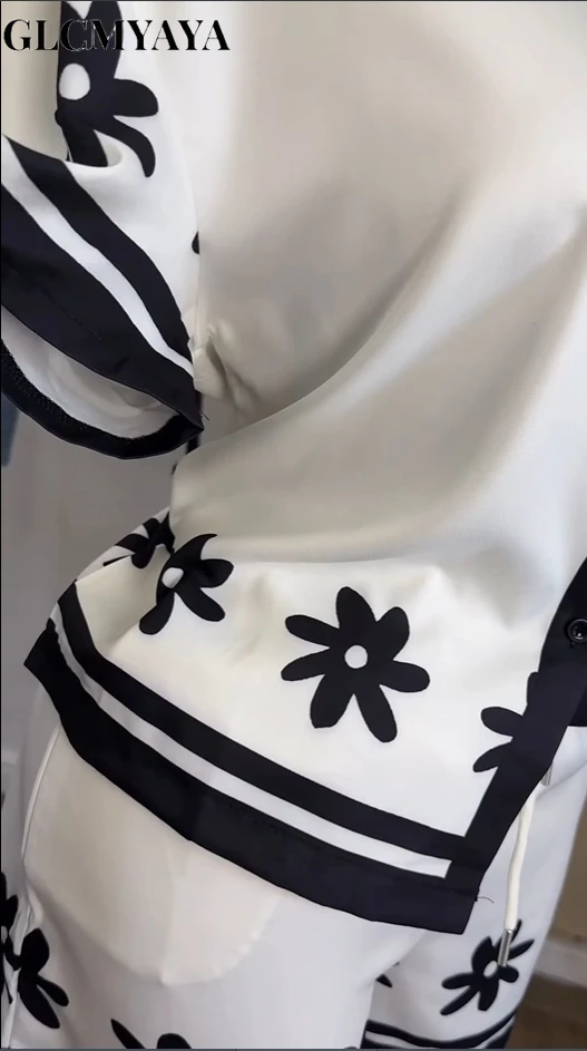 GLCMYAYA floral printed Side Women's Set Half Sleeve Shirt Tops and Shorts 2025 Holiday Vacation Street Two 2 Piece Set Outfits GLCMYAYA floral printed Side Women's Set Half Sleeve Shirt Tops and Shorts 2025 Holiday Vacation Street Two 2 Piece Set Outfits