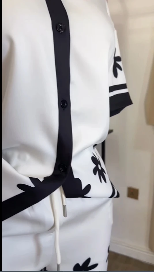 GLCMYAYA floral printed Side Women's Set Half Sleeve Shirt Tops and Shorts 2025 Holiday Vacation Street Two 2 Piece Set Outfits GLCMYAYA floral printed Side Women's Set Half Sleeve Shirt Tops and Shorts 2025 Holiday Vacation Street Two 2 Piece Set Outfits