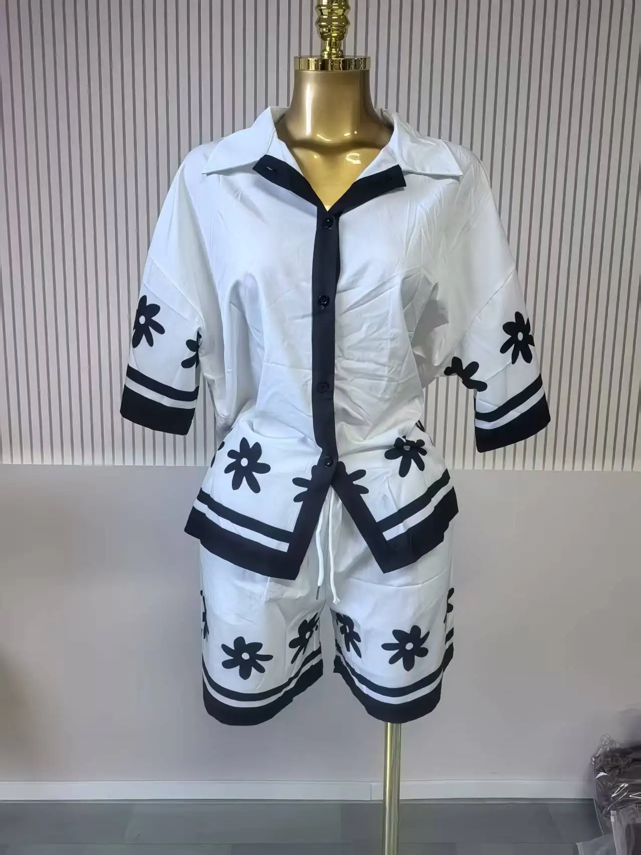 GLCMYAYA floral printed Side Women's Set Half Sleeve Shirt Tops and Shorts 2025 Holiday Vacation Street Two 2 Piece Set Outfits GLCMYAYA floral printed Side Women's Set Half Sleeve Shirt Tops and Shorts 2025 Holiday Vacation Street Two 2 Piece Set Outfits