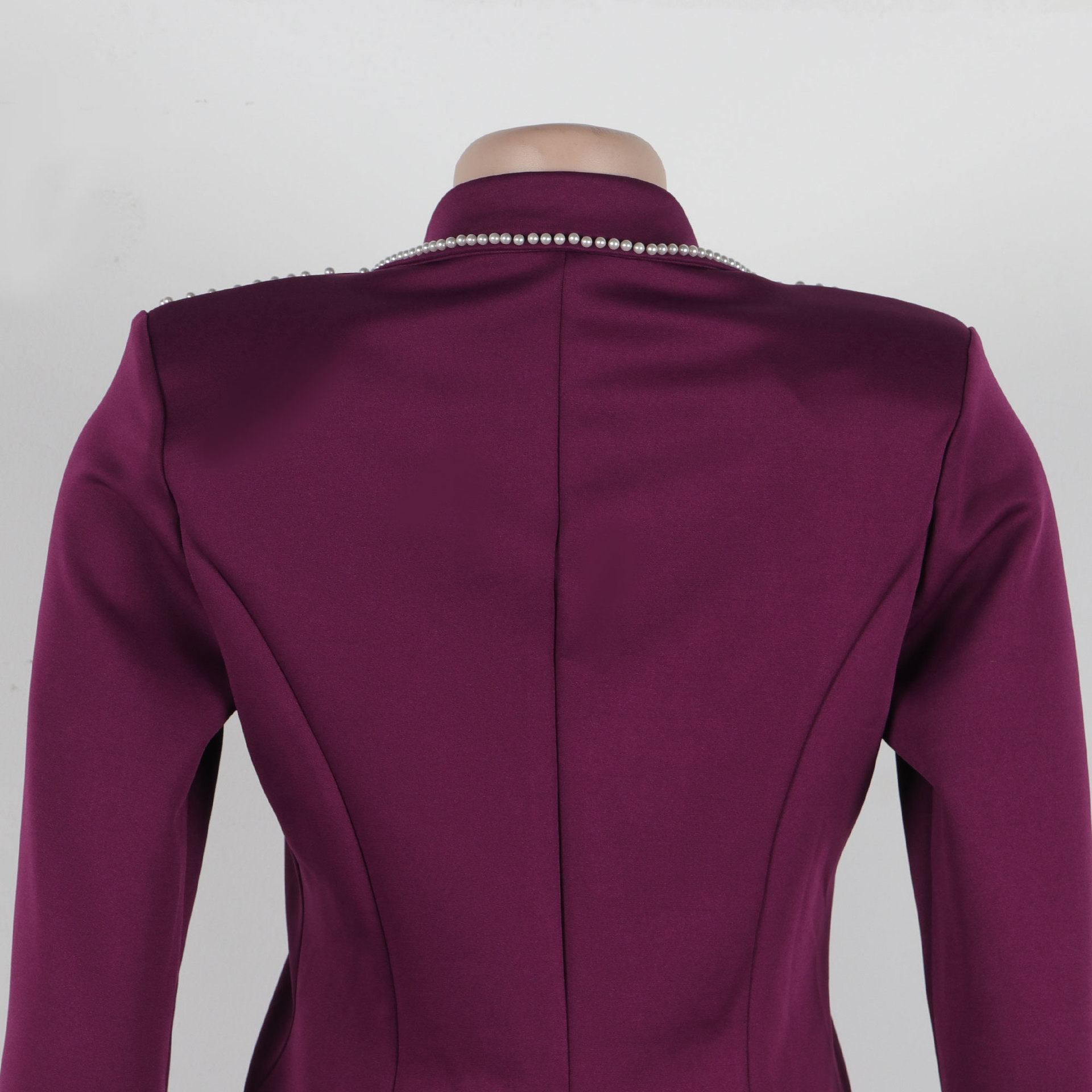 CM.YAYA Fashion Pearl Splicing Women's Set Long Sleeve Blazer and Wide Leg Pants Suit 2024 Winter OL Fall Two 2 Piece Set Outfit CM.YAYA Fashion Pearl Splicing Women's Set Long Sleeve Blazer and Wide Leg Pants Suit 2024 Winter OL Fall Two 2 Piece Set Outfit