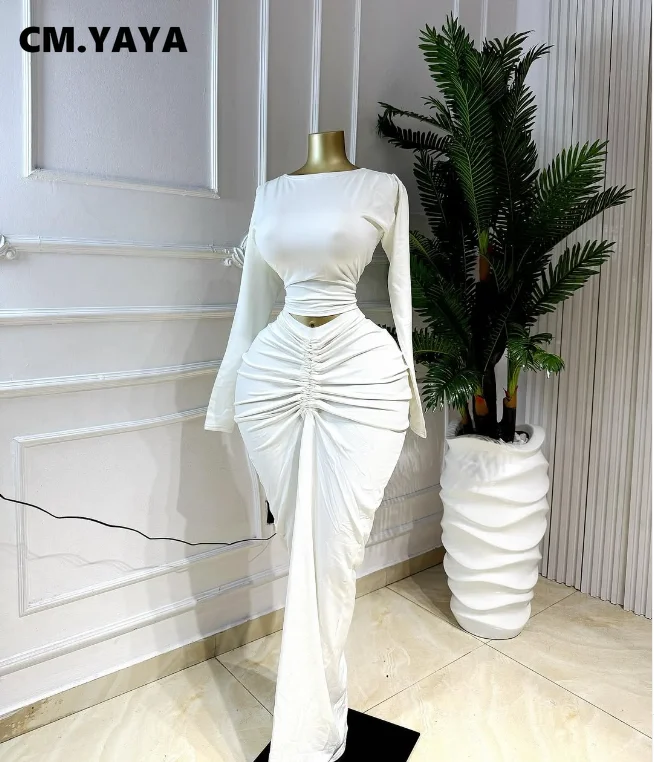 GLCMYAYA Fashion Ruched Women’s Dress Set Crop Tops and Bodycon Long Skirts Suit 2026 Spring Street Sexy Two 2 Piece Set Outfit GLCMYAYA Fashion Ruched Women's Dress Set Crop Tops and Bodycon Long Skirts Suit 2026 Spring Street Sexy Two 2 Piece Set Outfit