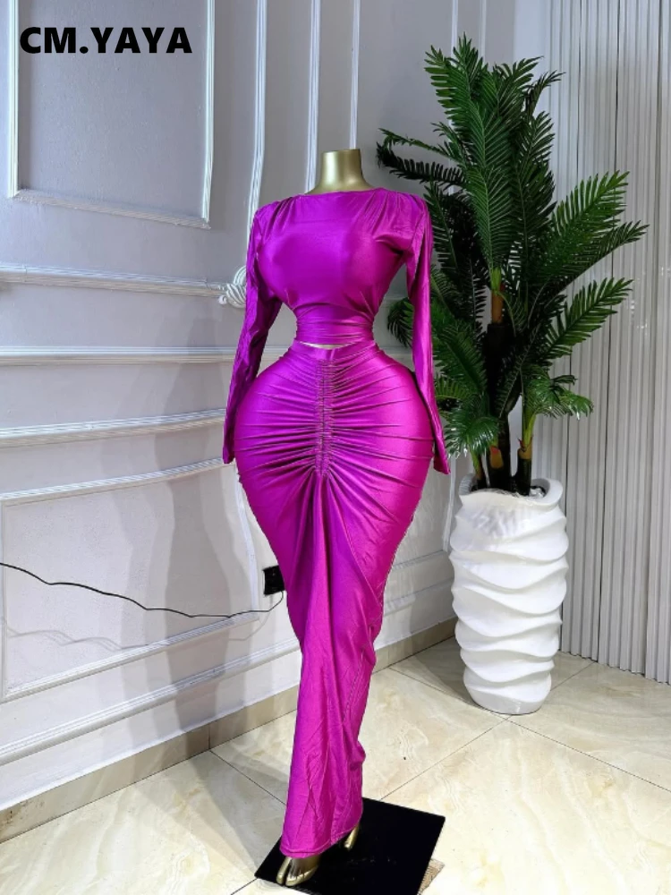 GLCMYAYA Fashion Ruched Women’s Dress Set Crop Tops and Bodycon Long Skirts Suit 2026 Spring Street Sexy Two 2 Piece Set Outfit GLCMYAYA Fashion Ruched Women's Dress Set Crop Tops and Bodycon Long Skirts Suit 2026 Spring Street Sexy Two 2 Piece Set Outfit