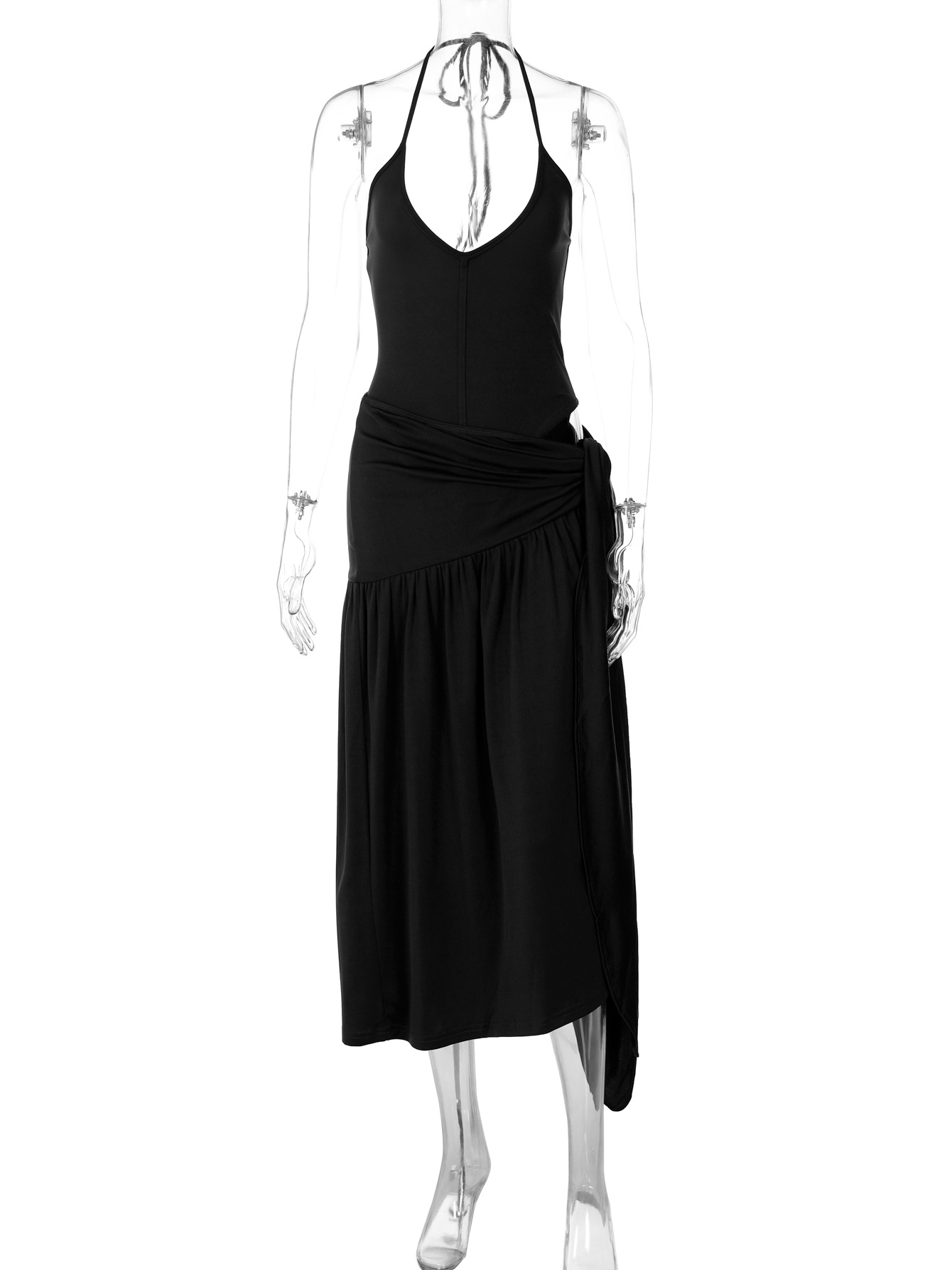 CM.YAYA Elegant Women's Set Sleeveless Strap Bodysuit +Long Skirts Set Autumn Tracksuit Sexy 2024 Tie Up Two 2 Piece Set Outfits CM.YAYA Elegant Women's Set Sleeveless Strap Bodysuit +Long Skirts Set Autumn Tracksuit Sexy 2024 Tie Up Two 2 Piece Set Outfits