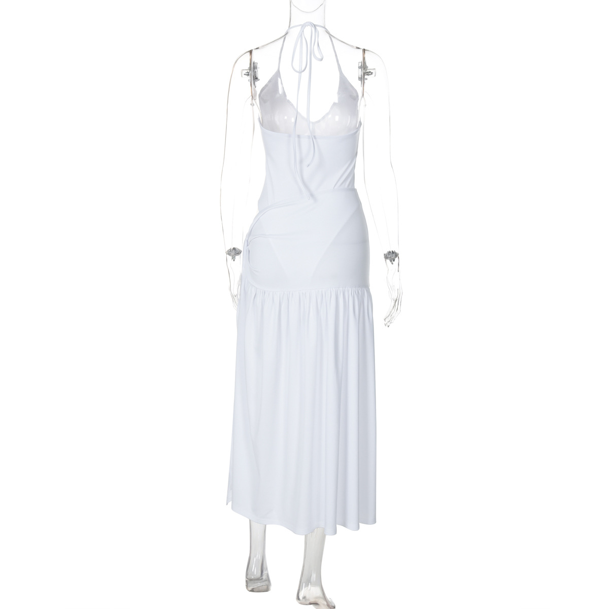 CM.YAYA Elegant Women's Set Sleeveless Strap Bodysuit +Long Skirts Set Autumn Tracksuit Sexy 2024 Tie Up Two 2 Piece Set Outfits CM.YAYA Elegant Women's Set Sleeveless Strap Bodysuit +Long Skirts Set Autumn Tracksuit Sexy 2024 Tie Up Two 2 Piece Set Outfits