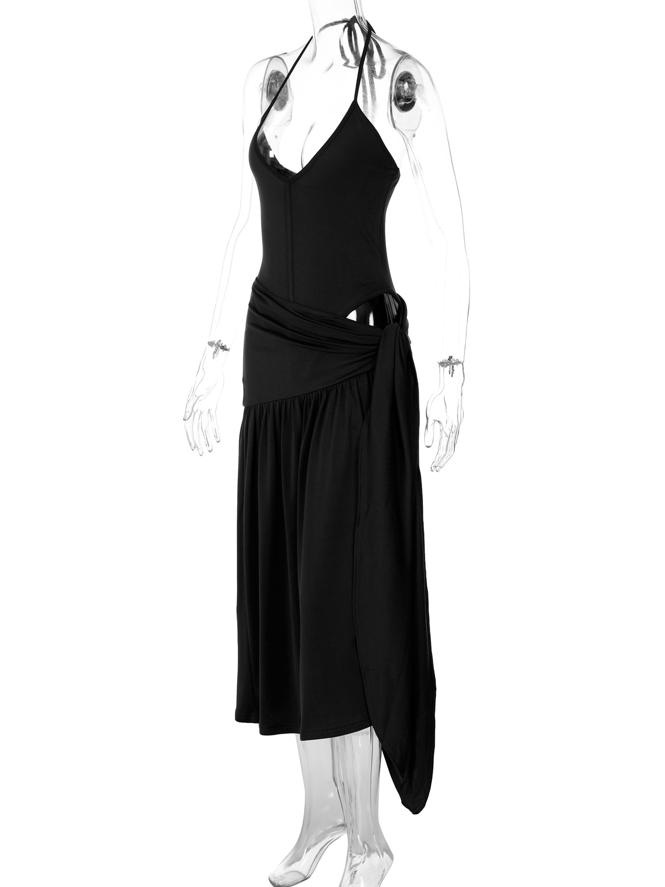 CM.YAYA Elegant Women's Set Sleeveless Strap Bodysuit +Long Skirts Set Autumn Tracksuit Sexy 2024 Tie Up Two 2 Piece Set Outfits CM.YAYA Elegant Women's Set Sleeveless Strap Bodysuit +Long Skirts Set Autumn Tracksuit Sexy 2024 Tie Up Two 2 Piece Set Outfits