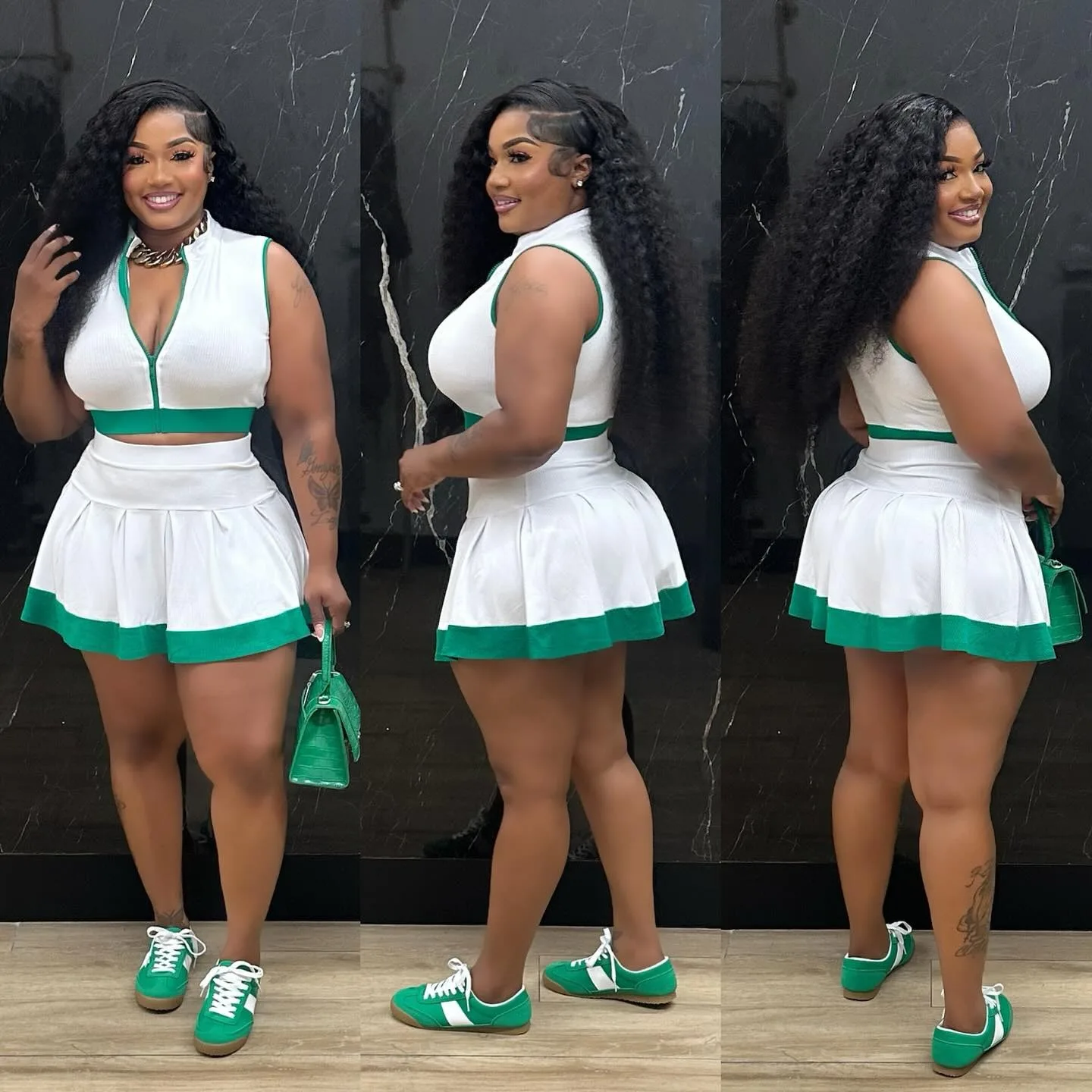 CM.YAYA Women’s Set Sleeveless V-neck Vest + Pleated Skirts 2025 Summer Cute Street Beach Two 2 Piece Sets Outfits Tracksuit CM.YAYA Women's Set Sleeveless V-neck Vest + Pleated Skirts 2025 Summer Cute Street Beach Two 2 Piece Sets Outfits Tracksuit