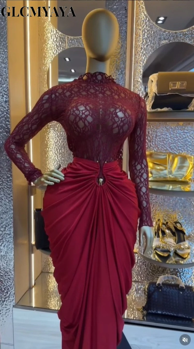 CM.YAYA Women's See Though Long Sleeve T-shirts Tops and Buckle Waist Stacked Ruched Midi Maxi Skirt 2026 Two 2 Piece Set Outfit CM.YAYA Women's See Though Long Sleeve T-shirts Tops and Buckle Waist Stacked Ruched Midi Maxi Skirt 2026 Two 2 Piece Set Outfit