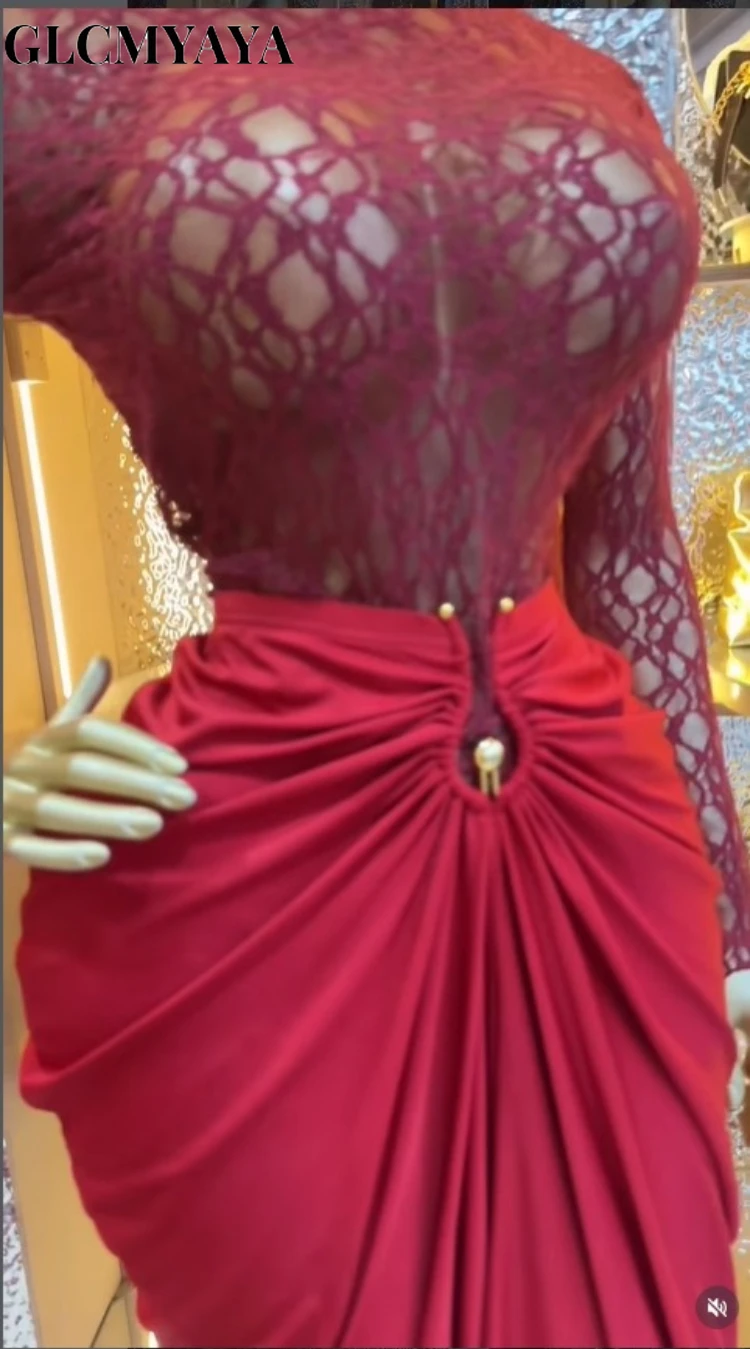 CM.YAYA Women’s See Though Long Sleeve T-shirts Tops and Buckle Waist Stacked Ruched Midi Maxi Skirt 2026 Two 2 Piece Set Outfit CM.YAYA Women's See Though Long Sleeve T-shirts Tops and Buckle Waist Stacked Ruched Midi Maxi Skirt 2026 Two 2 Piece Set Outfit