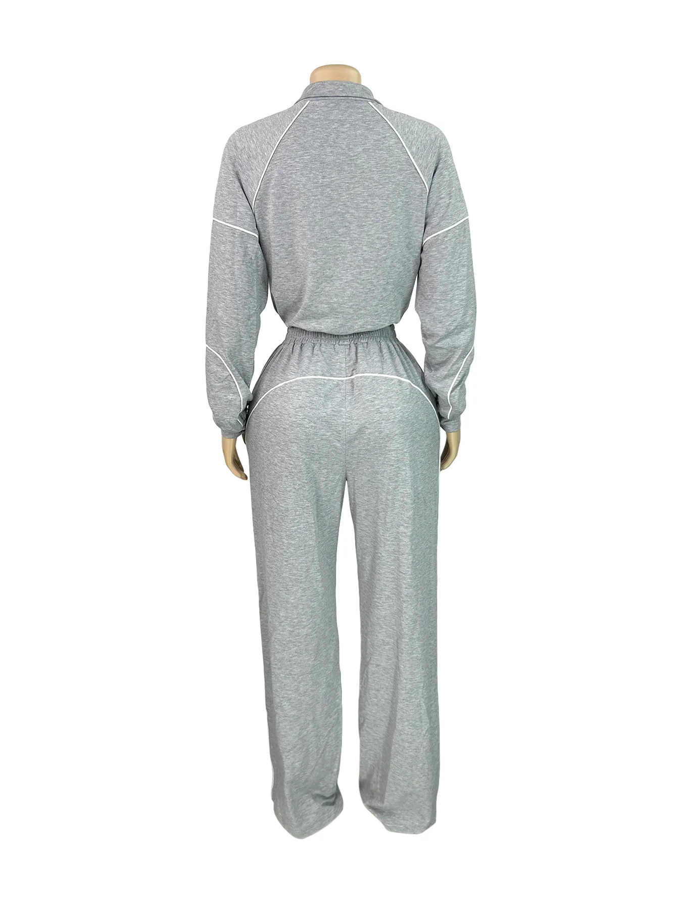 GLCMYAYA Women's Set Long Sleeve Sweatshirt + Wide Leg Pant Suits 2025 Autumn Active Sporty Tracksuit 2 Two Pieces Set Outfits