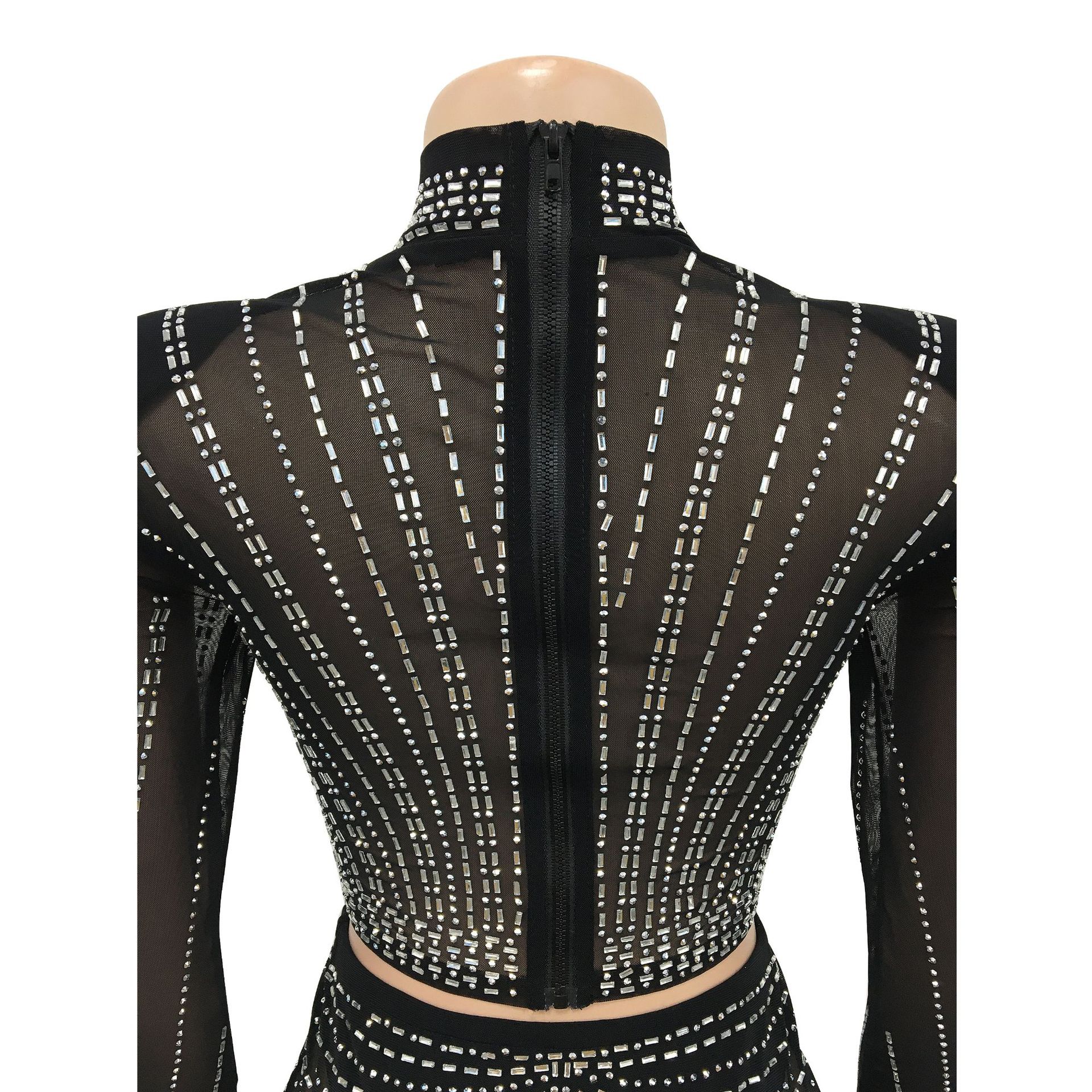 CM.YAYA Elegang Mesh See Though Diamonds Hot Rhinestones Maxi Long Midi Skirts Sets Women Sexy Party Two 2 Piece Set Outfits CM.YAYA Elegang Mesh See Though Diamonds Hot Rhinestones Maxi Long Midi Skirts Sets Women Sexy Party Two 2 Piece Set Outfits