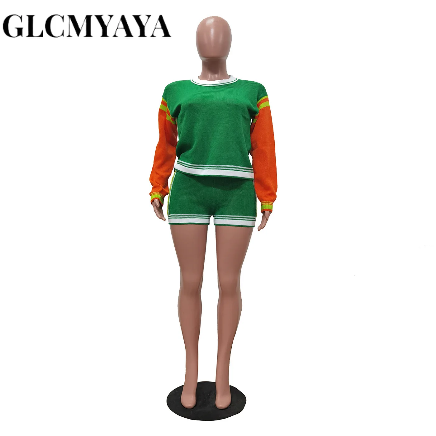 CM.YAYA Knit Ribbed Women’s Set Long Sleeve Sweater Tops + Shorts Suit 2025 Streetwear Sporty Two 2 Piece Sets Outfits Tracksuit CM.YAYA Knit Ribbed Women's Set Long Sleeve Sweater Tops + Shorts Suit 2025 Streetwear Sporty Two 2 Piece Sets Outfits Tracksuit