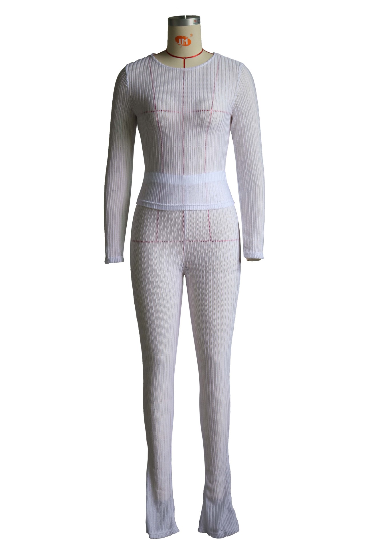 CM.YAYA Fashion See Though Women's Set Long Sleeve T-shirt and Flare Pants 2024 Active Street Two 2 Piece Sets Outfits Tracksuit CM.YAYA Fashion See Though Women's Set Long Sleeve T-shirt and Flare Pants 2024 Active Street Two 2 Piece Sets Outfits Tracksuit