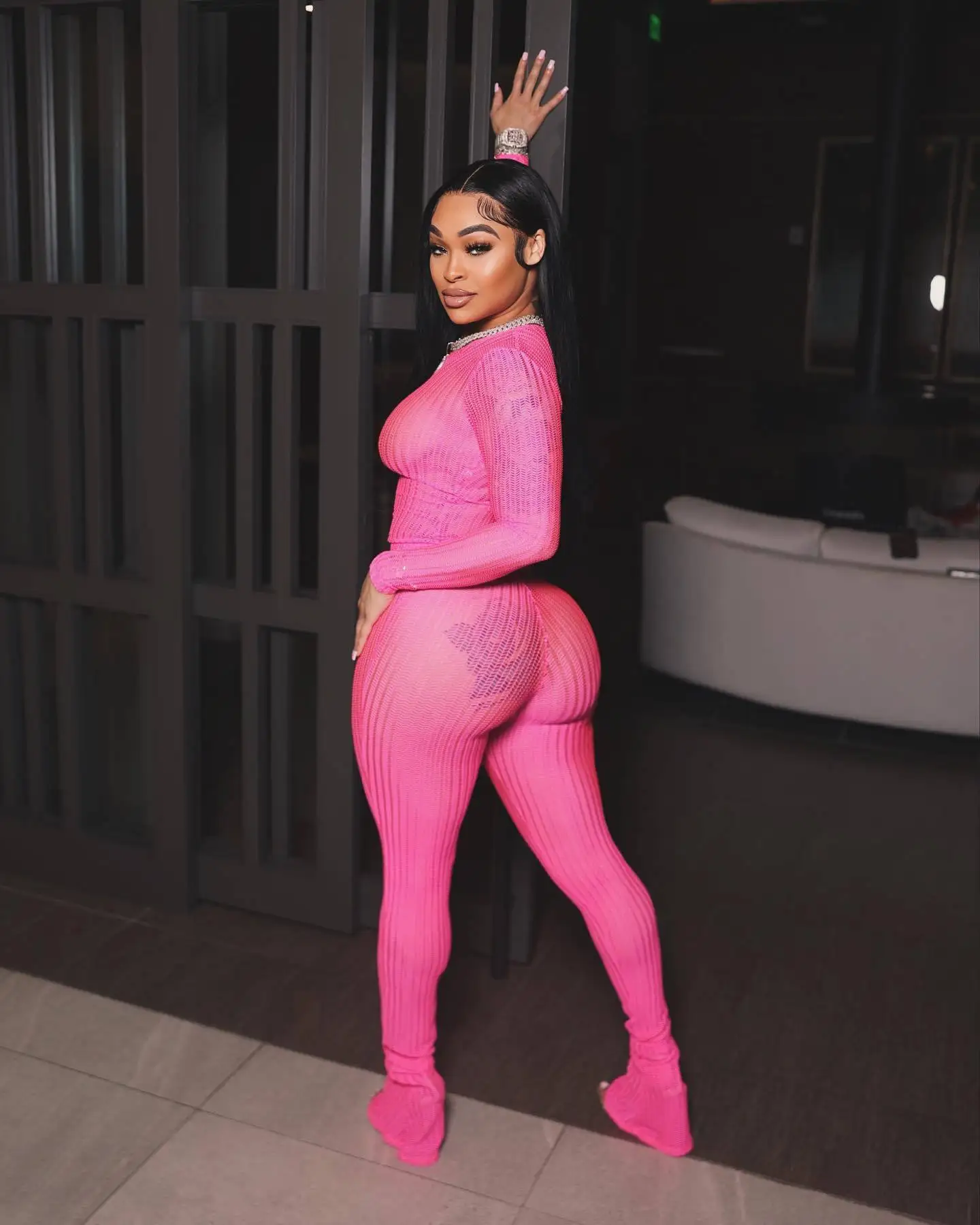 CM.YAYA Fashion See Though Women's Set Long Sleeve T-shirt and Flare Pants 2024 Active Street Two 2 Piece Sets Outfits Tracksuit CM.YAYA Fashion See Though Women's Set Long Sleeve T-shirt and Flare Pants 2024 Active Street Two 2 Piece Sets Outfits Tracksuit