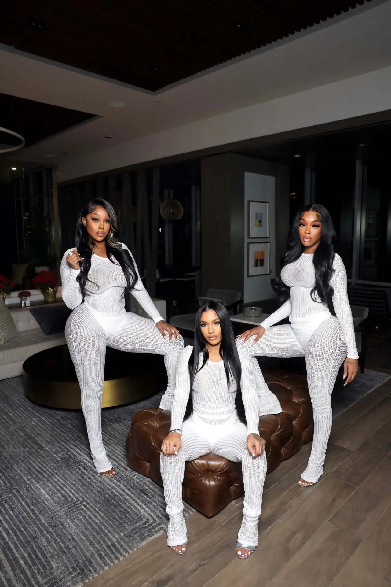 CM.YAYA Fashion See Though Women's Set Long Sleeve T-shirt and Flare Pants 2024 Active Street Two 2 Piece Sets Outfits Tracksuit CM.YAYA Fashion See Though Women's Set Long Sleeve T-shirt and Flare Pants 2024 Active Street Two 2 Piece Sets Outfits Tracksuit