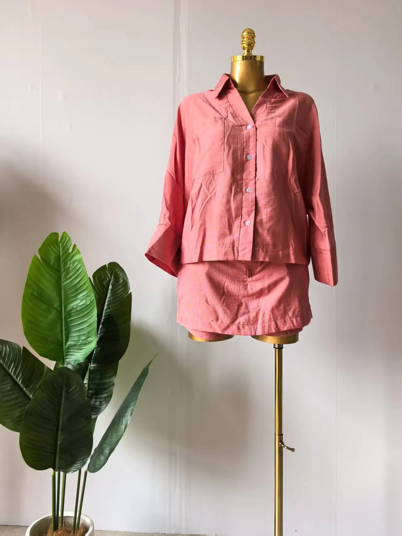 CM.YAYA Fashion Women's Set Full Sleeve Turn-down Collar T-shirt and Skirts Shorts 2025 Chic Two 2 Piece Sets Outfit Tracksuits