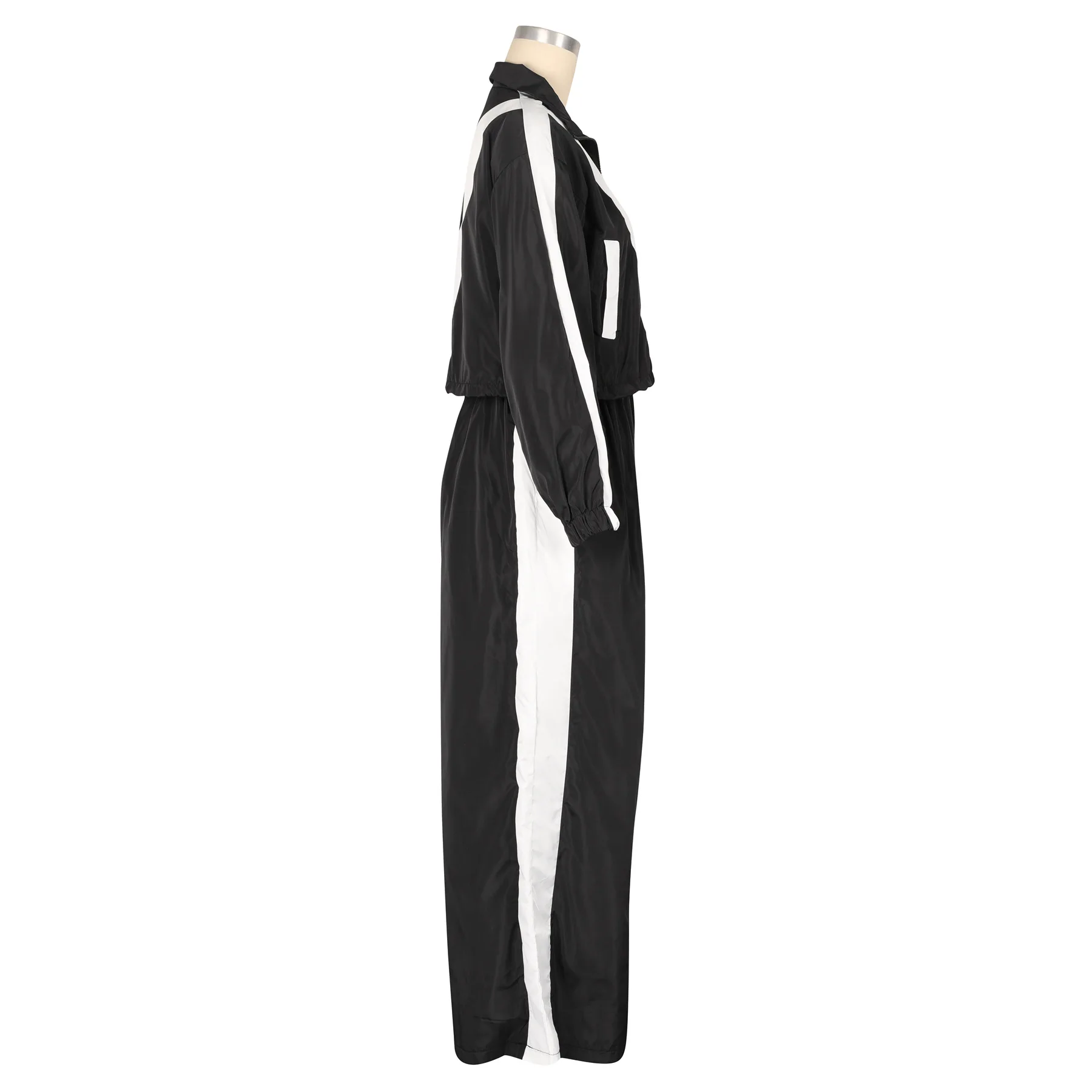 CM.YAYA Active Patchwork Women's Set Zipper Sweatshirt Jacket and Wide Leg Pants Suit 2025 INS Two 2 Piece Sets Outfit Tracksuit
