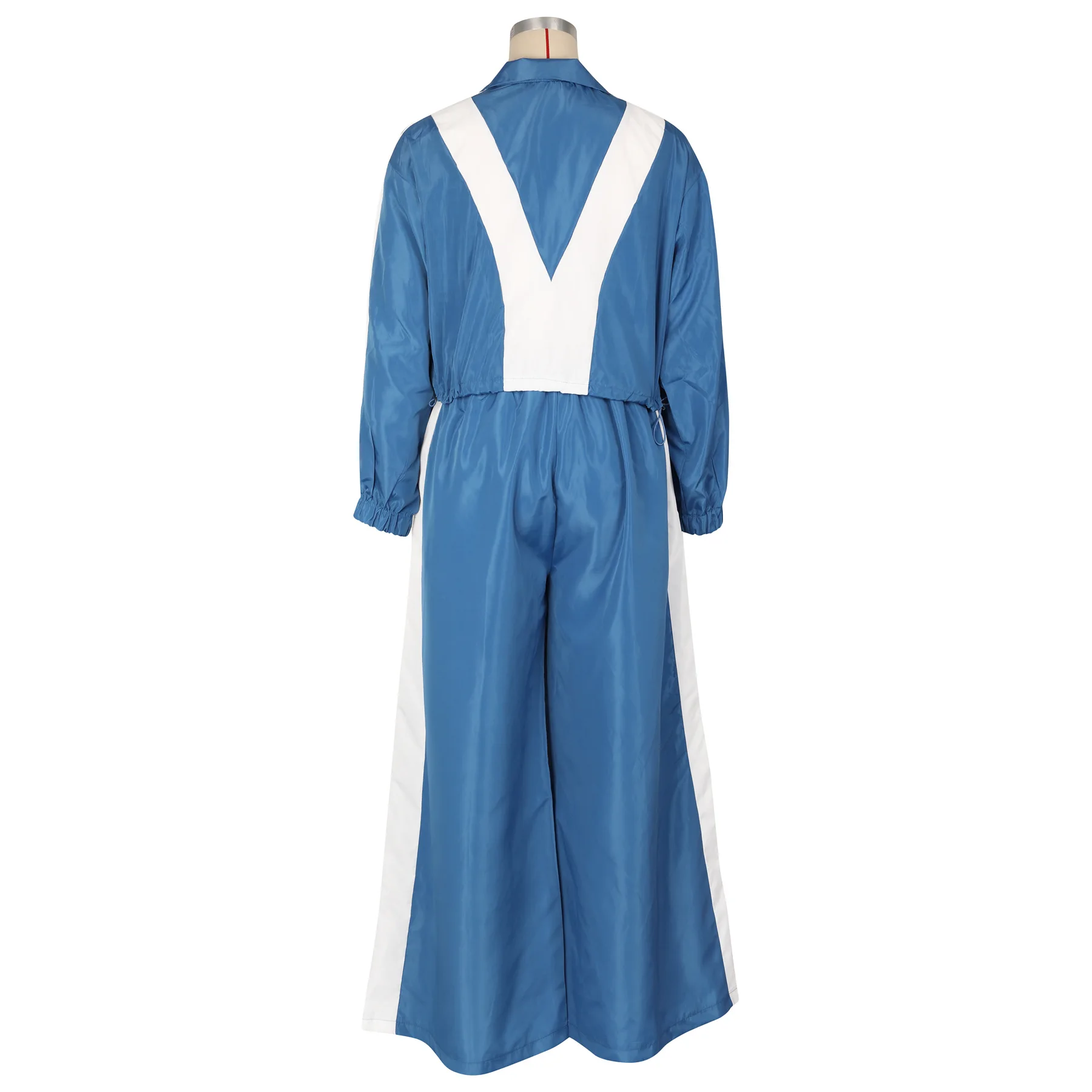 CM.YAYA Active Patchwork Women's Set Zipper Sweatshirt Jacket and Wide Leg Pants Suit 2025 INS Two 2 Piece Sets Outfit Tracksuit