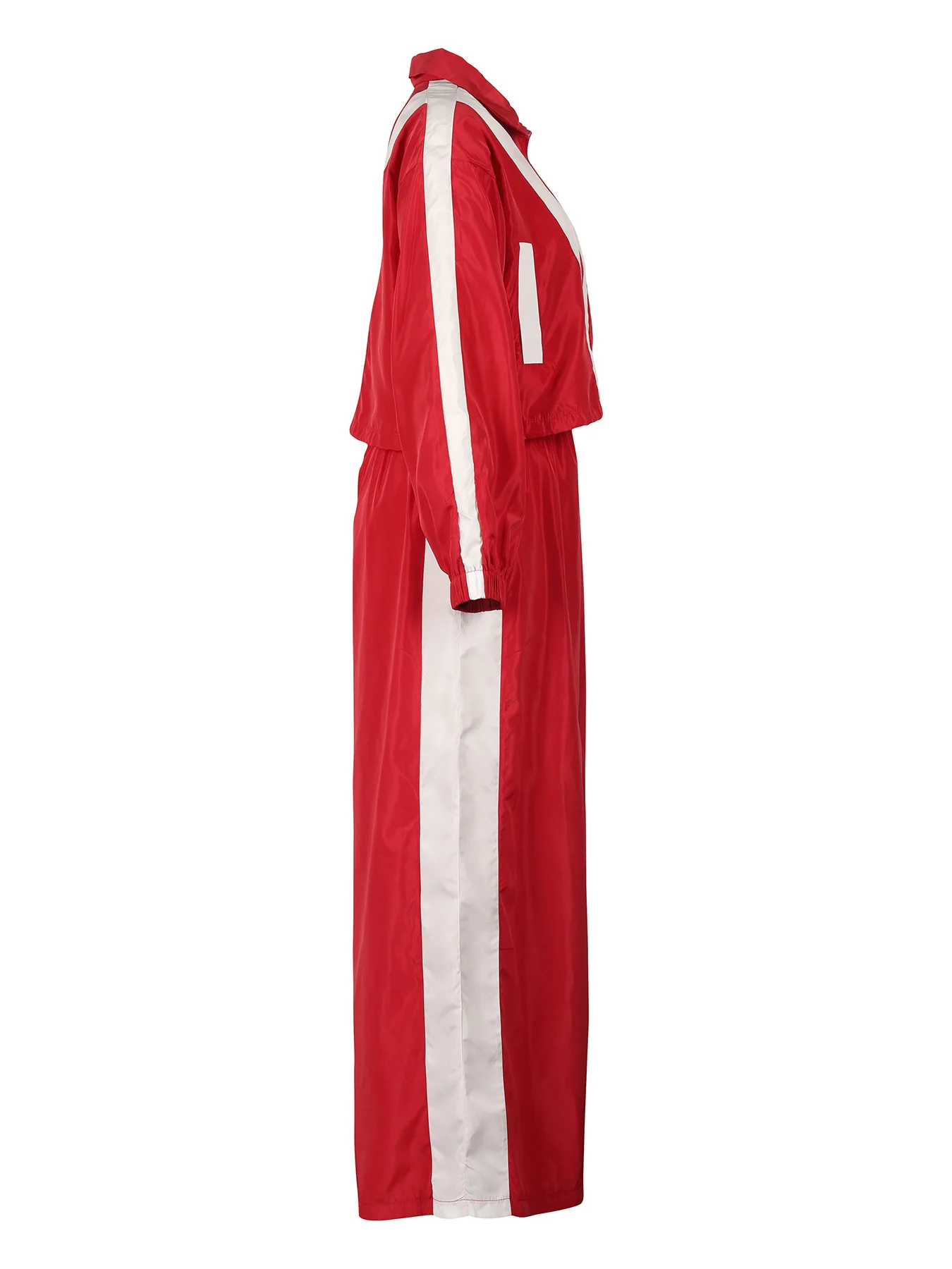 CM.YAYA Active Patchwork Women's Set Zipper Sweatshirt Jacket and Wide Leg Pants Suit 2025 INS Two 2 Piece Sets Outfit Tracksuit