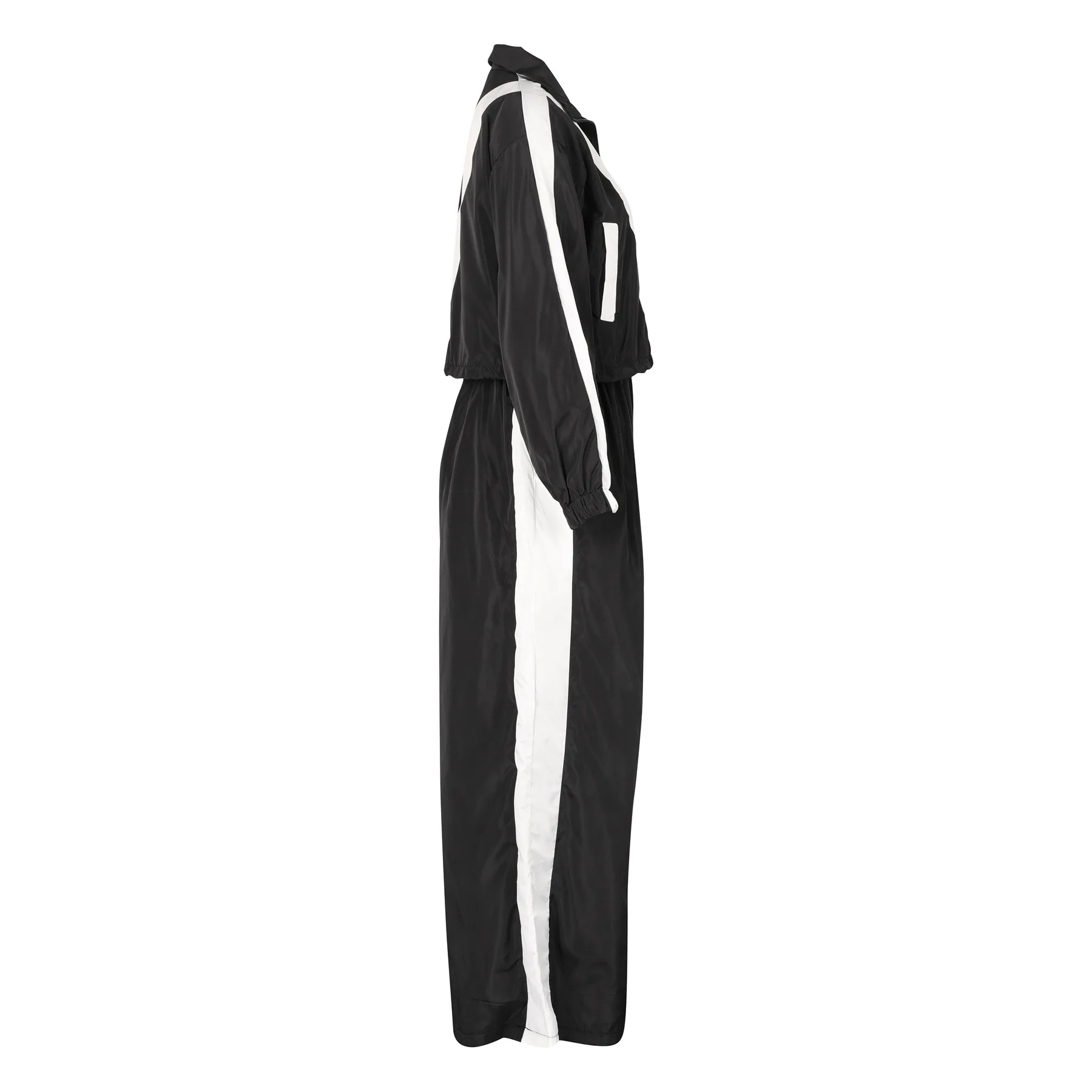 CM.YAYA Active Patchwork Women's Set Zipper Sweatshirt Jacket and Wide Leg Pants Suit 2025 INS Two 2 Piece Sets Outfit Tracksuit