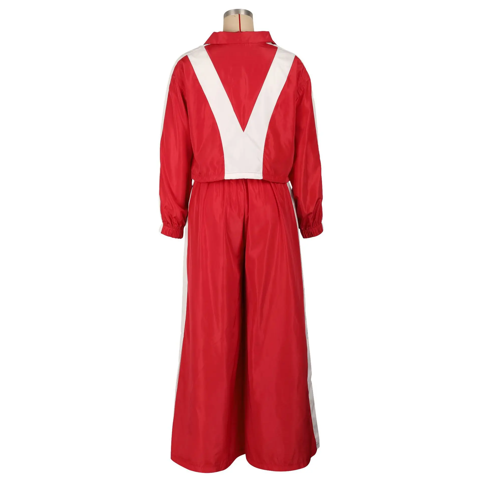 CM.YAYA Active Patchwork Women's Set Zipper Sweatshirt Jacket and Wide Leg Pants Suit 2025 INS Two 2 Piece Sets Outfit Tracksuit