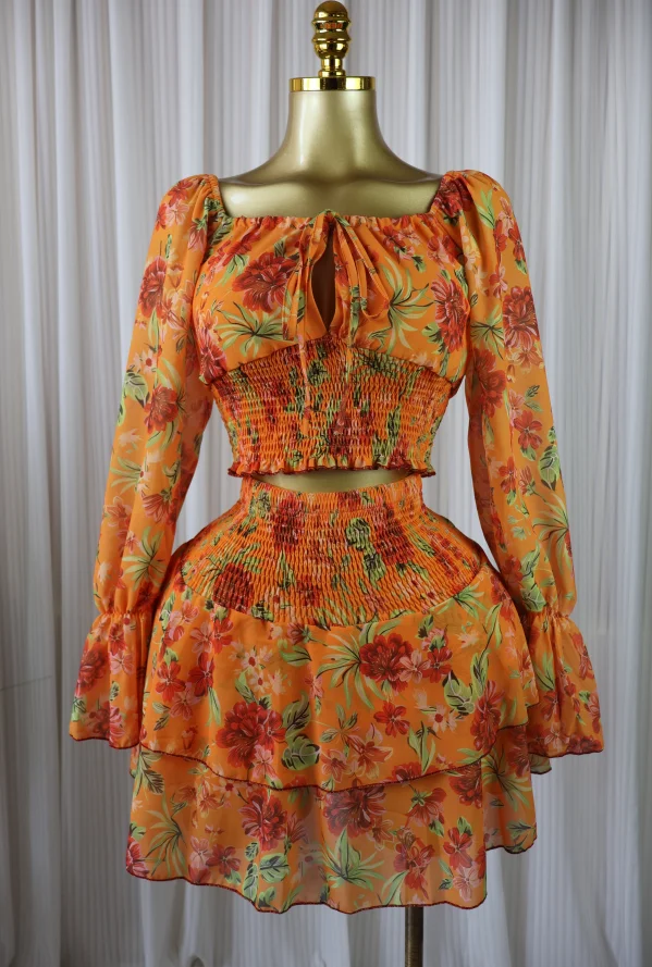 GLCMYAYA Women Floral Printed Lantern Long Sleeve Blouses Tee Tops and Ruffles Mini A-line Skirt 2026 Fall Two Piece Set Outfits GLCMYAYA Women Floral Printed Lantern Long Sleeve Blouses Tee Tops and Ruffles Mini A-line Skirt 2026 Fall Two Piece Set Outfits