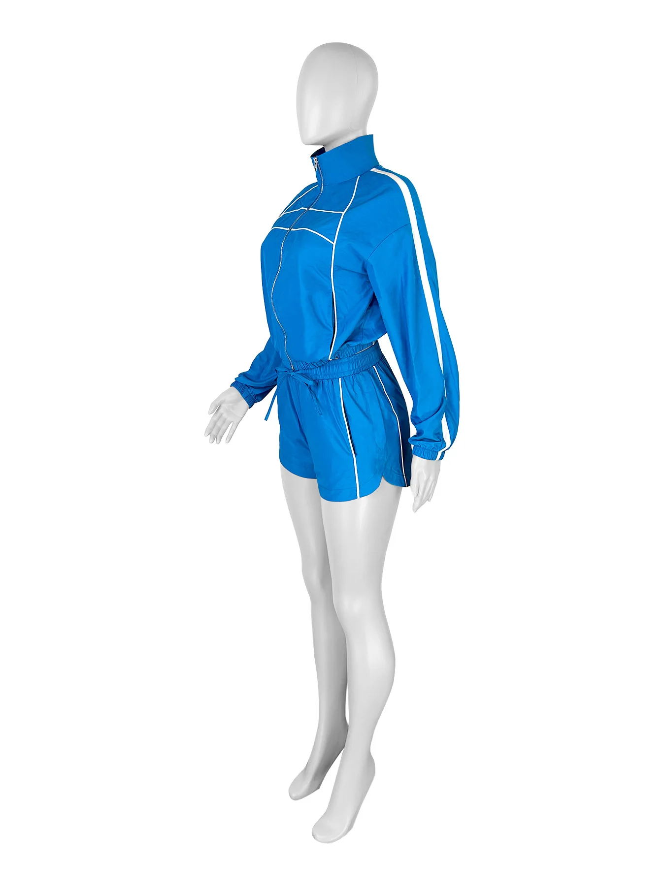 CM.YAYA Women's Set Long Sleeve Jacket + Shorts Suit 2025 Summer Streetwear Active Slim Sporty Two 2 Piece Set Outfit Tracksuit