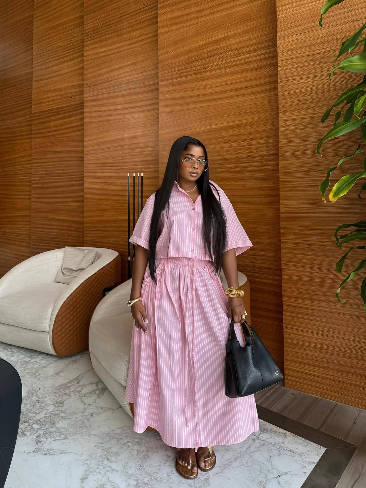 GLCMYAYA Women Set Street Short Sleeve Shirts + Long Pleated Skirts Suits 2026 Spring Two 2 Piece Sets Casual Outfits Tracksuits