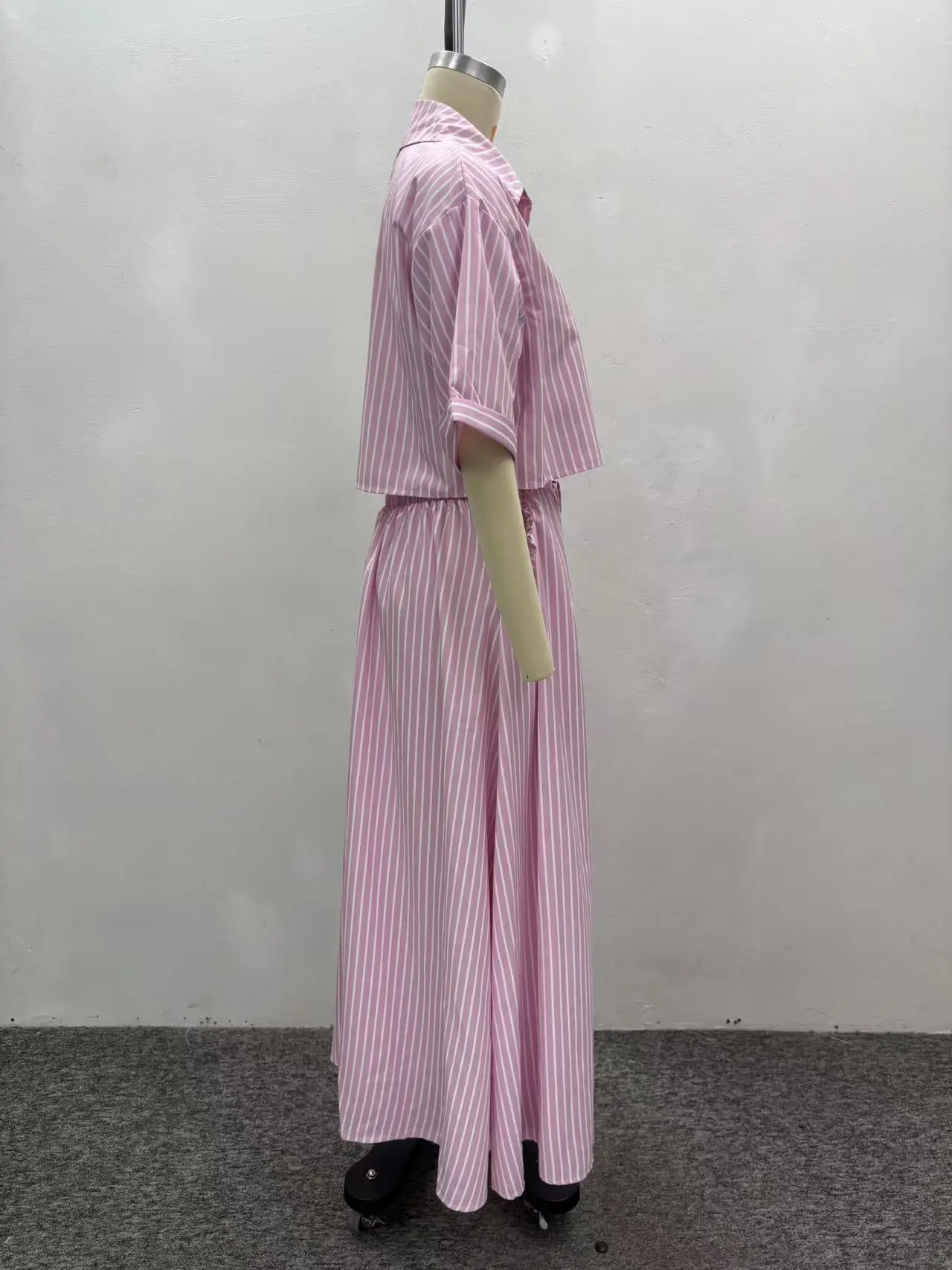 GLCMYAYA Women Set Street Short Sleeve Shirts + Long Pleated Skirts Suits 2026 Spring Two 2 Piece Sets Casual Outfits Tracksuits