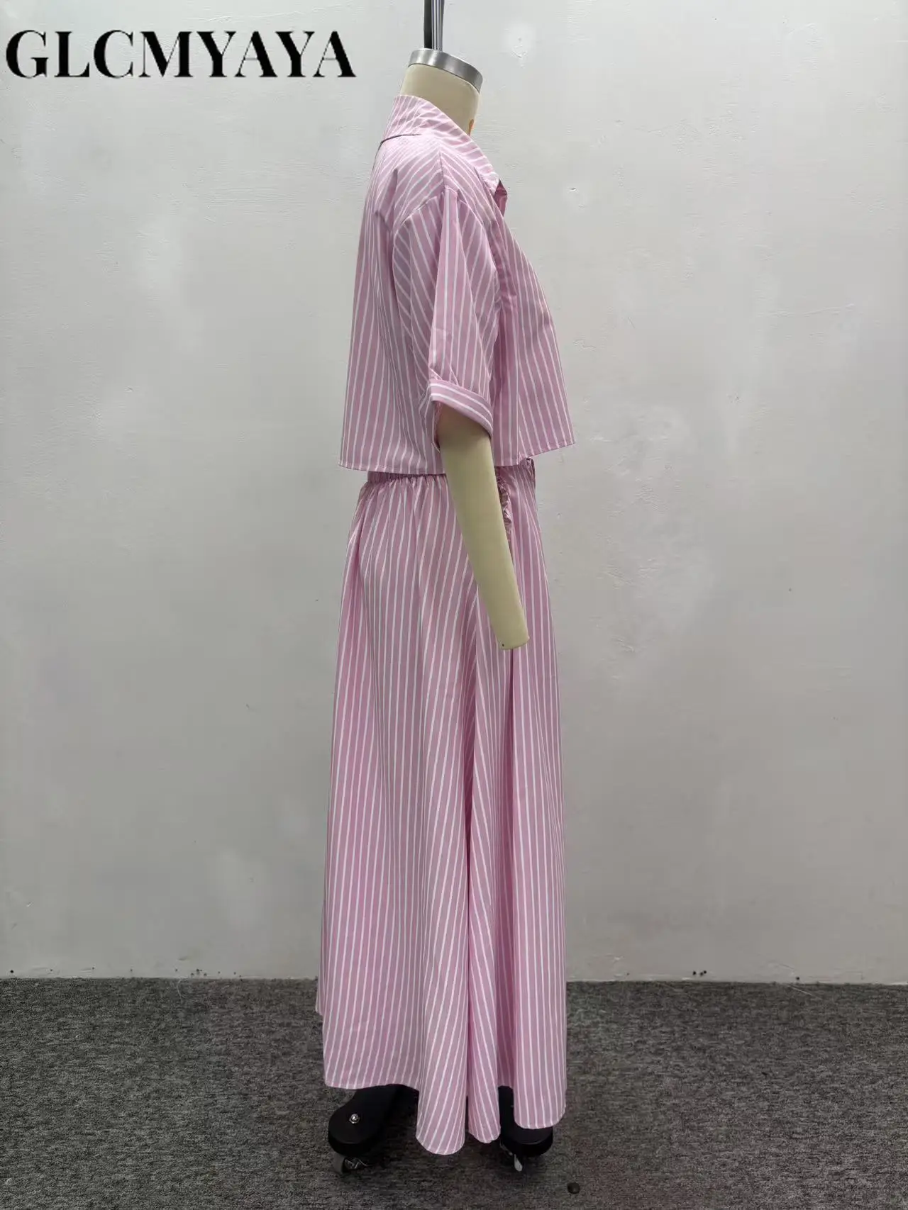 GLCMYAYA Women Set Street Short Sleeve Shirts + Long Pleated Skirts Suits 2026 Spring Two 2 Piece Sets Casual Outfits Tracksuits GLCMYAYA Women Set Street Short Sleeve Shirts + Long Pleated Skirts Suits 2026 Spring Two 2 Piece Sets Casual Outfits Tracksuits