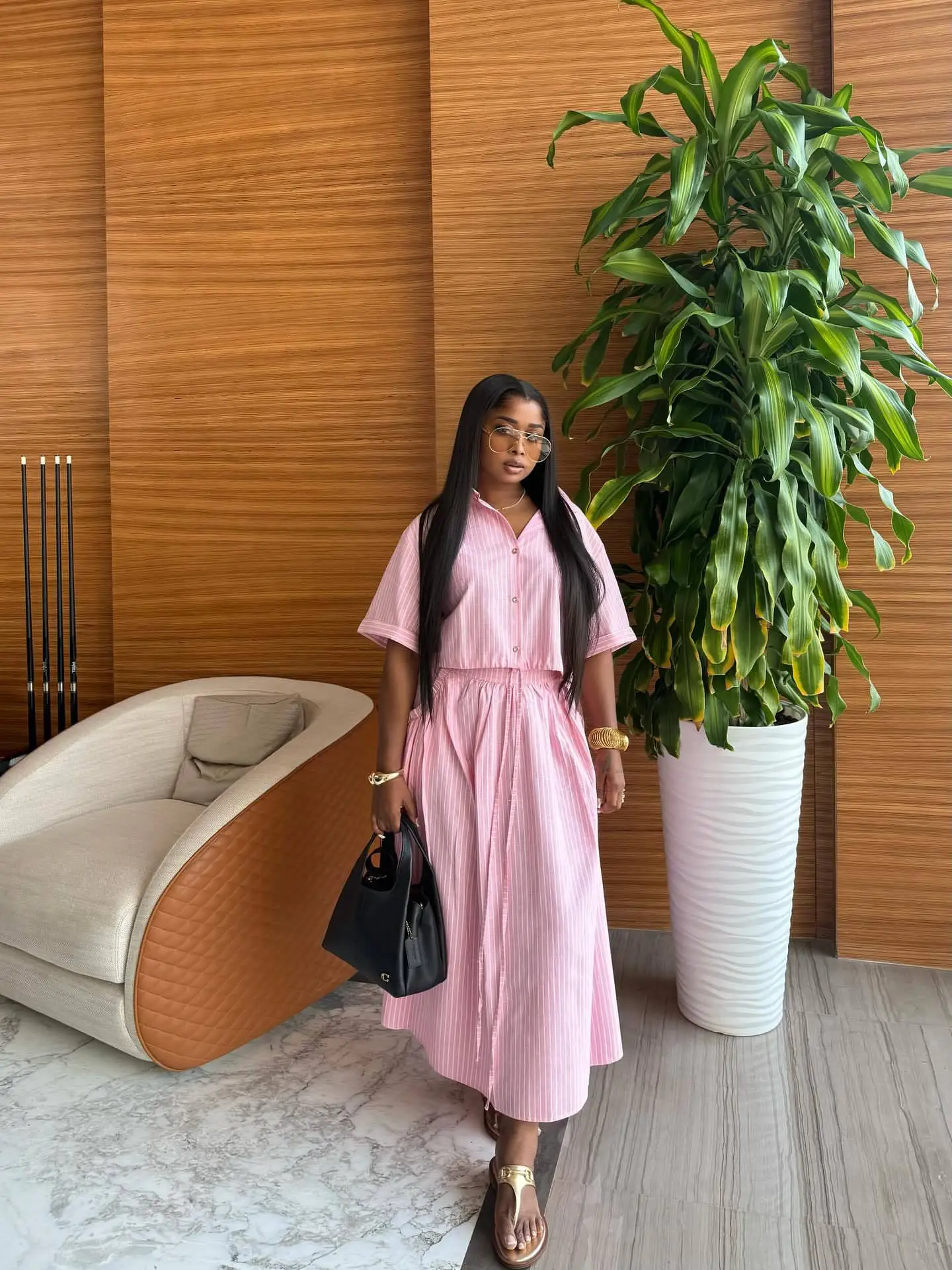 GLCMYAYA Women Set Street Short Sleeve Shirts + Long Pleated Skirts Suits 2026 Spring Two 2 Piece Sets Casual Outfits Tracksuits